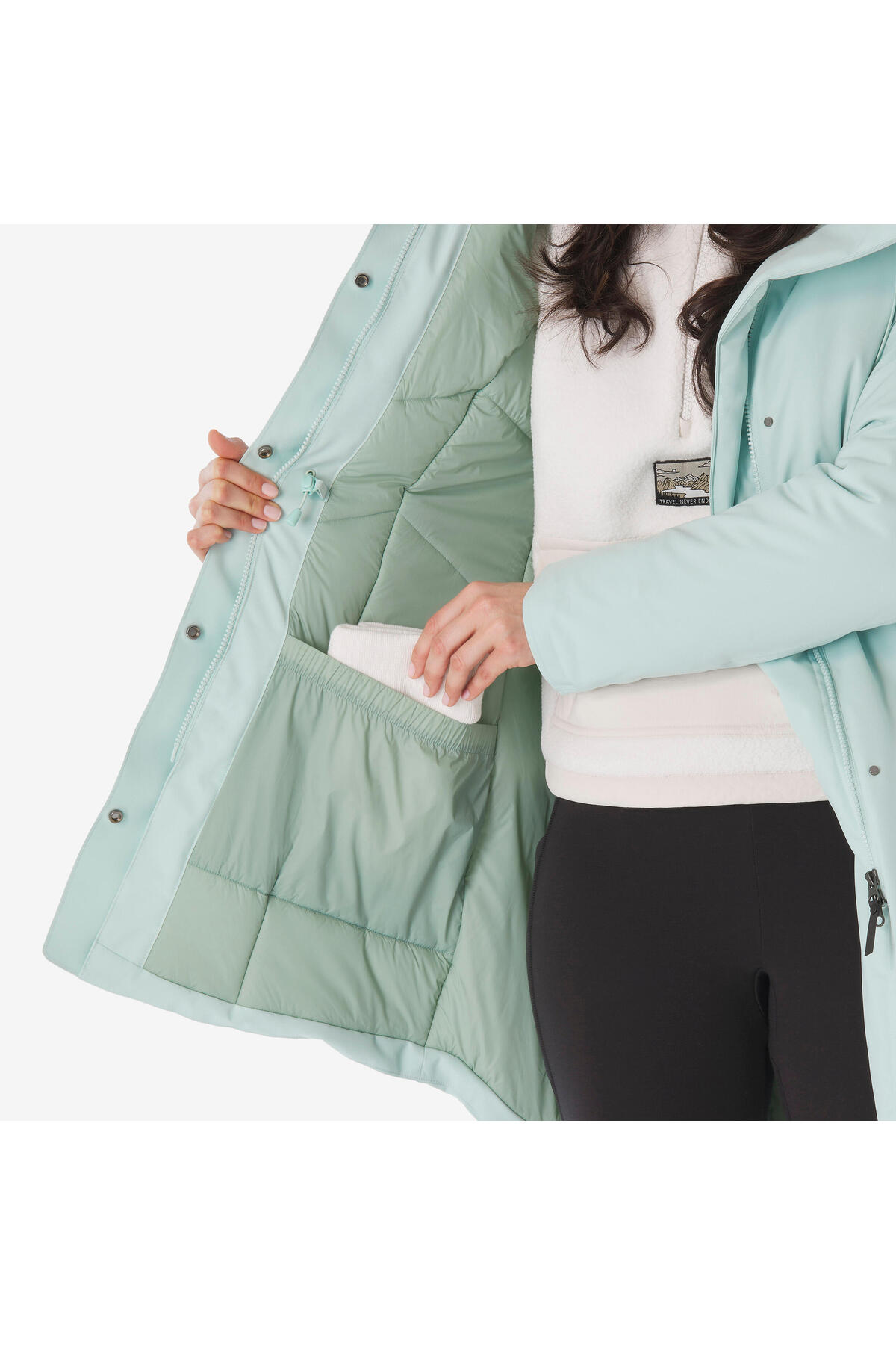 Decathlon  Quechua Kadın Outdoor Su Geçirmez Kar Montu/Kışlık Mont - Yeşil - NH500 -10 °C - Görsel 7