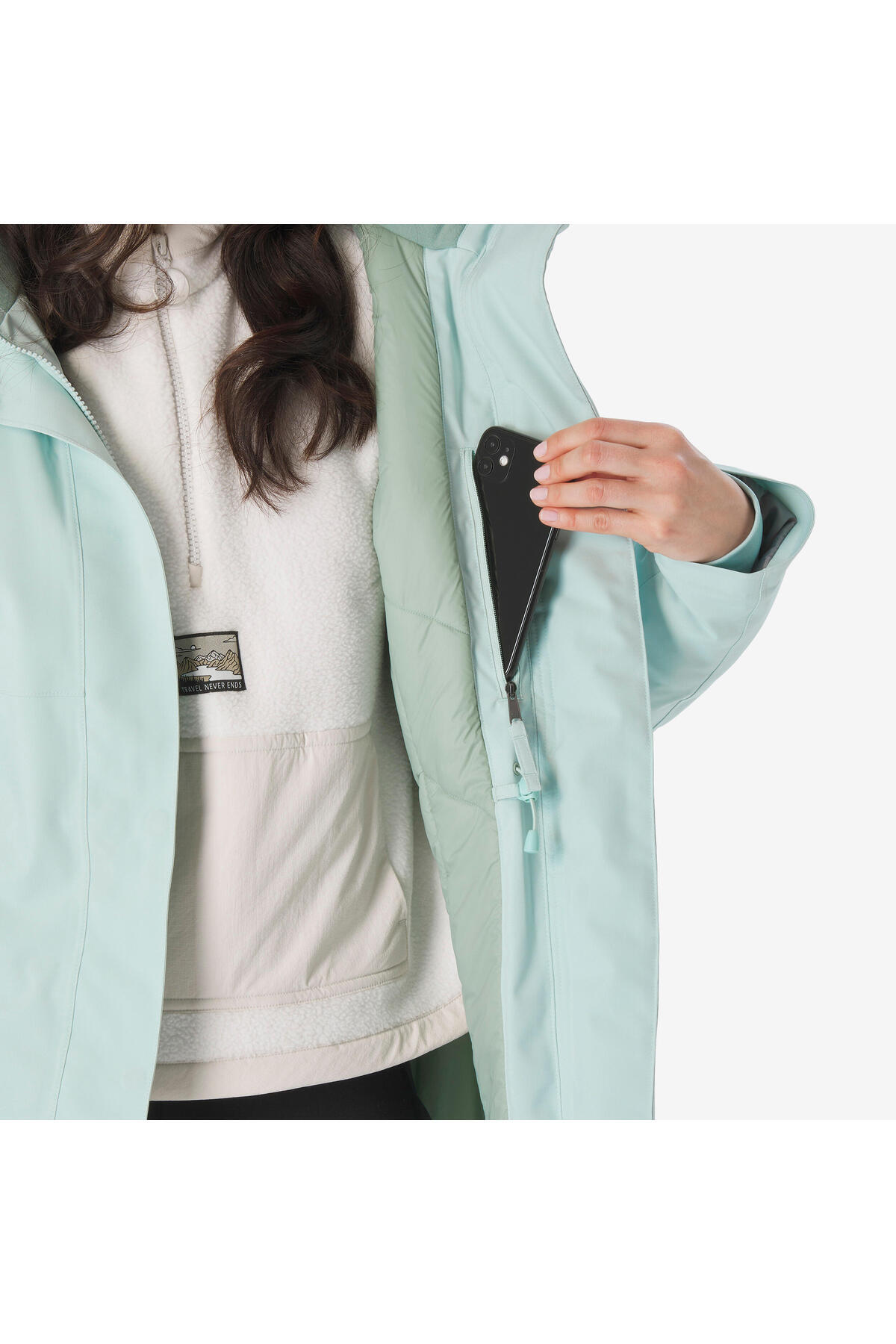 Decathlon  Quechua Kadın Outdoor Su Geçirmez Kar Montu/Kışlık Mont - Yeşil - NH500 -10 °C - Görsel 6