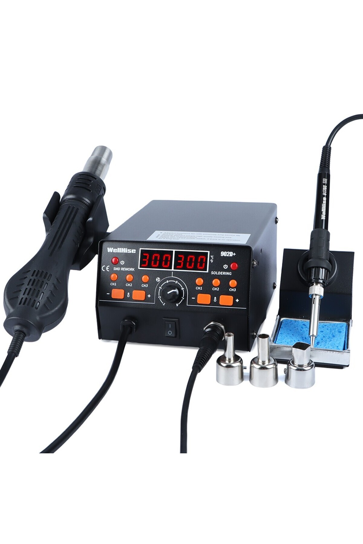 Wellhise 902D+ Isı Ayarlı Sıcak Hava Üflemeli Havya İstasyonu