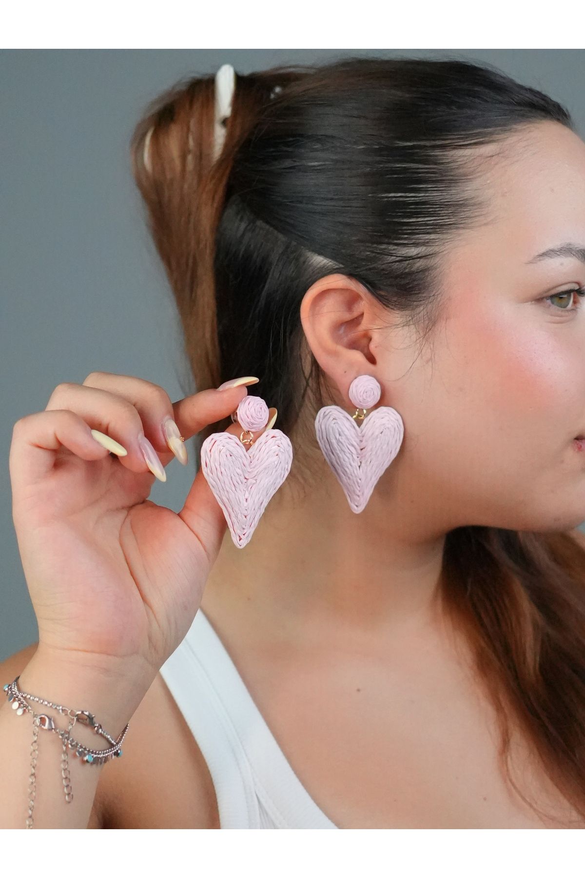 Sumen Butik-Heart Figured Dangle Summer Earrings 1