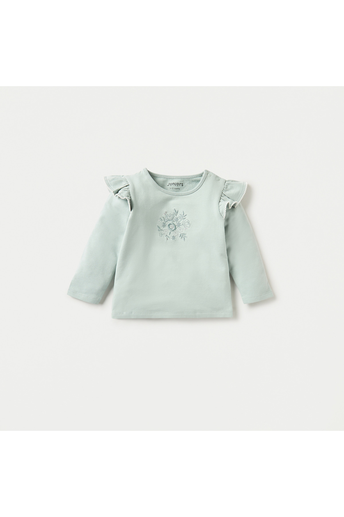 Juniors-Embroidered Top and Bunny Print Pyjama Set 2