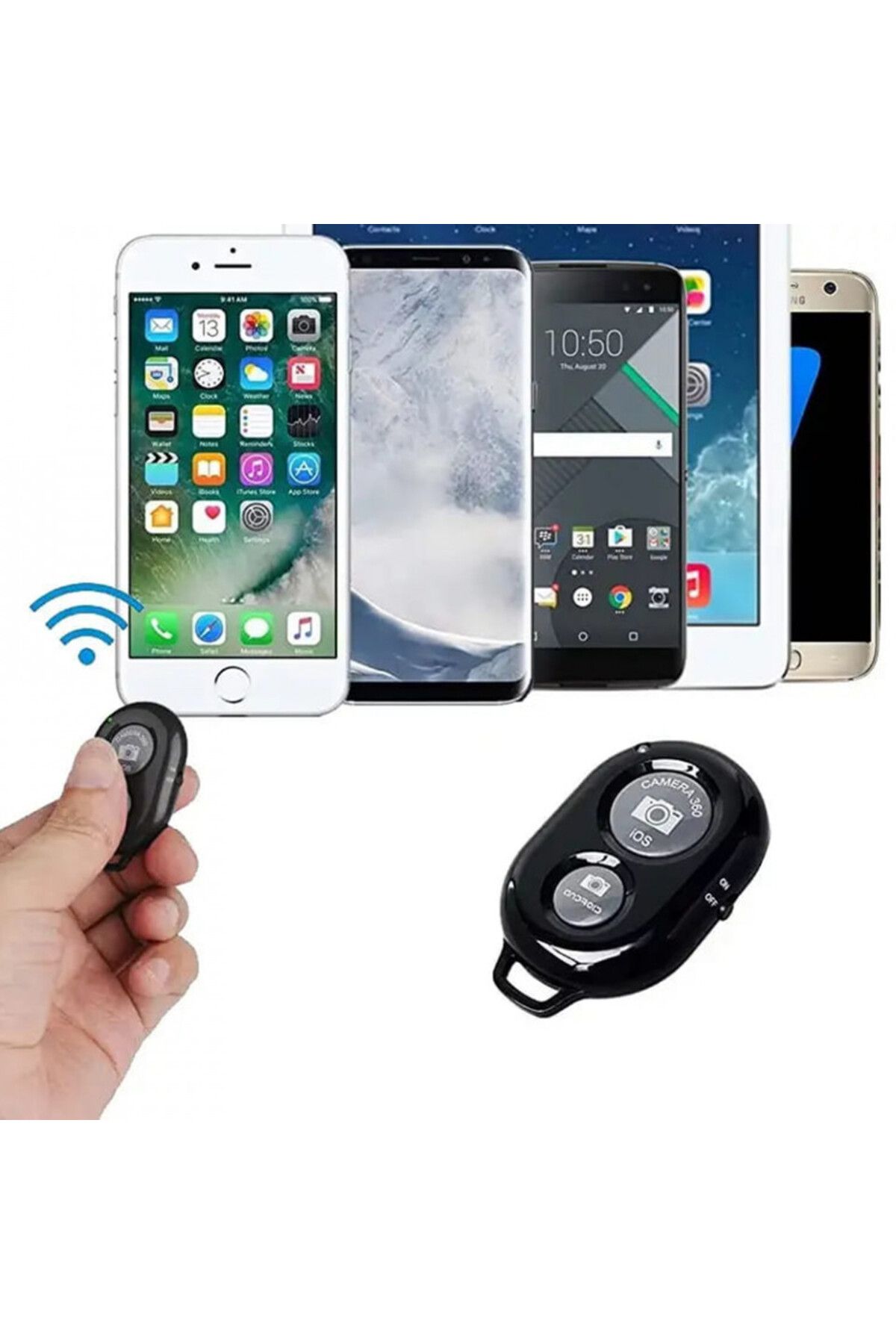 Techsuit-Telecomandă pentru stick selfie - Control Bluetooth (RMC-01) - Negru 6