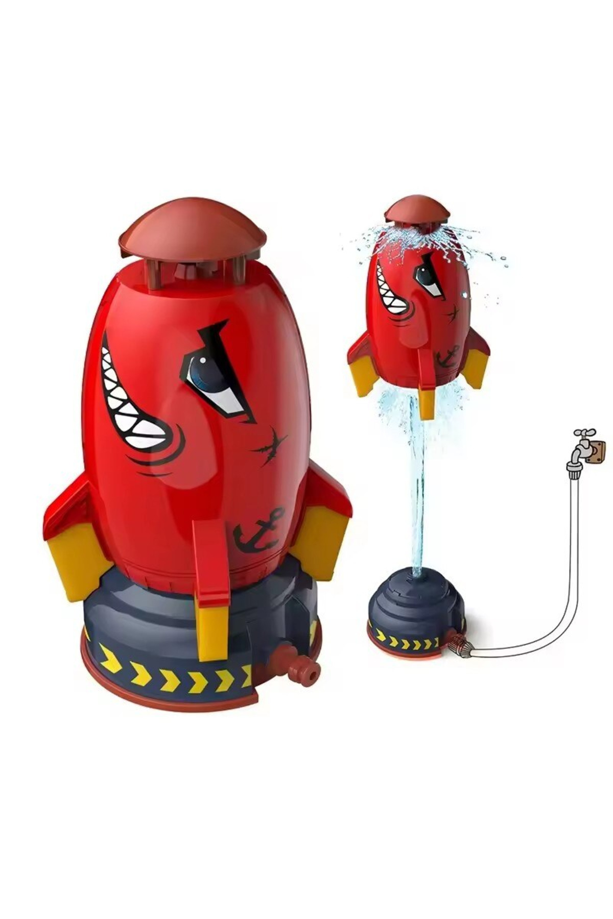 MOAWAVE-Garden sprinkler with rocket, garden toy, dimensions 10.4x28, 4cm, color Red MOAWAVE™ 1