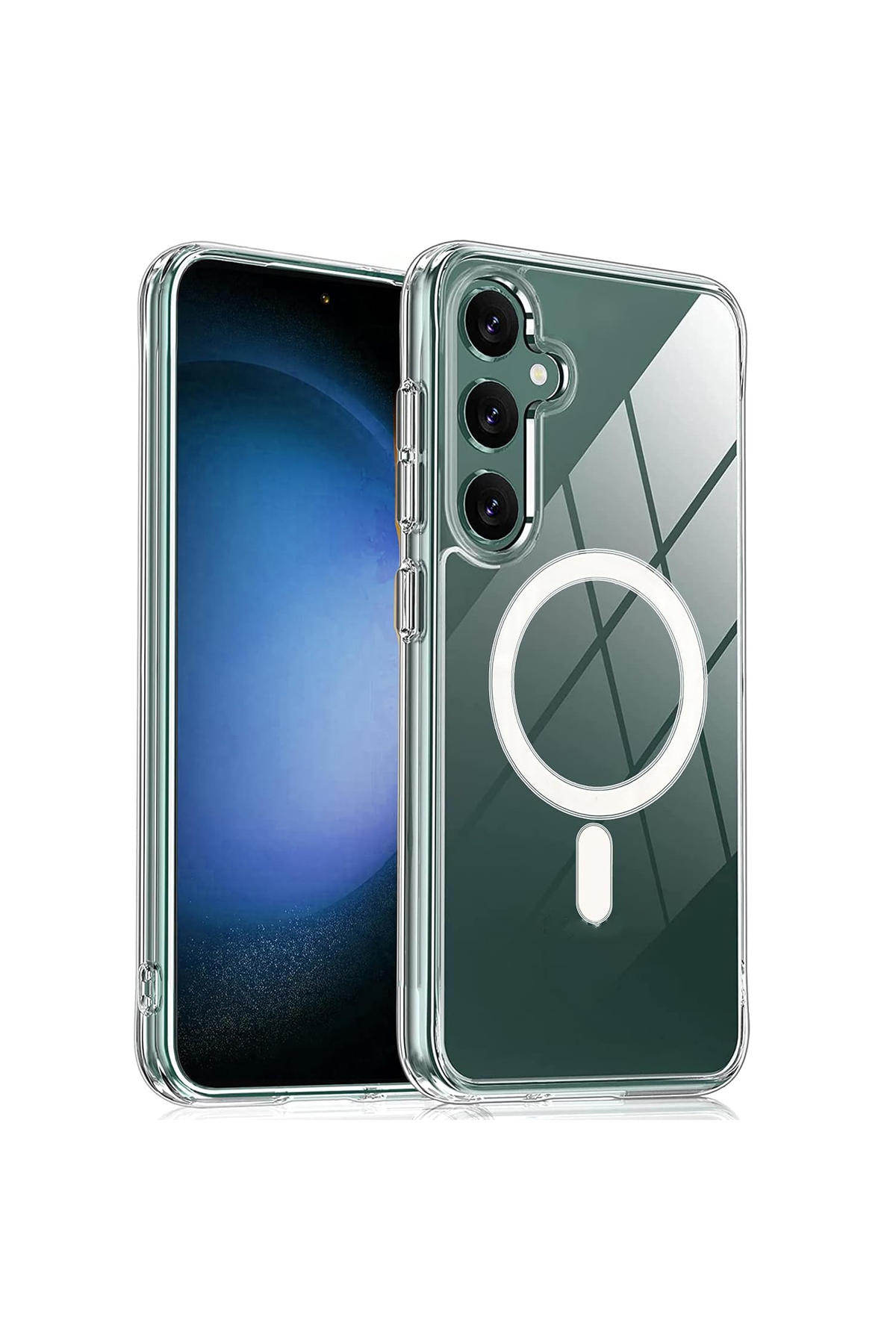 Samsung Galaxy S24 FE Magsafe özellikli Kablosuz Şarj Destekli Şeffaf Silikon Kapak