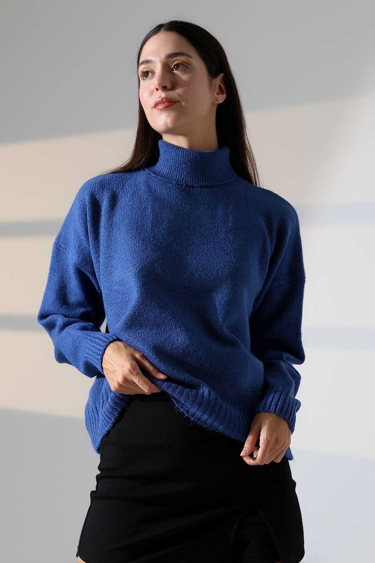 ALCHON-Turtleneck Long Sleeve Single Color Soft Textured Basic Plain Winter Knitwear Sweater 5