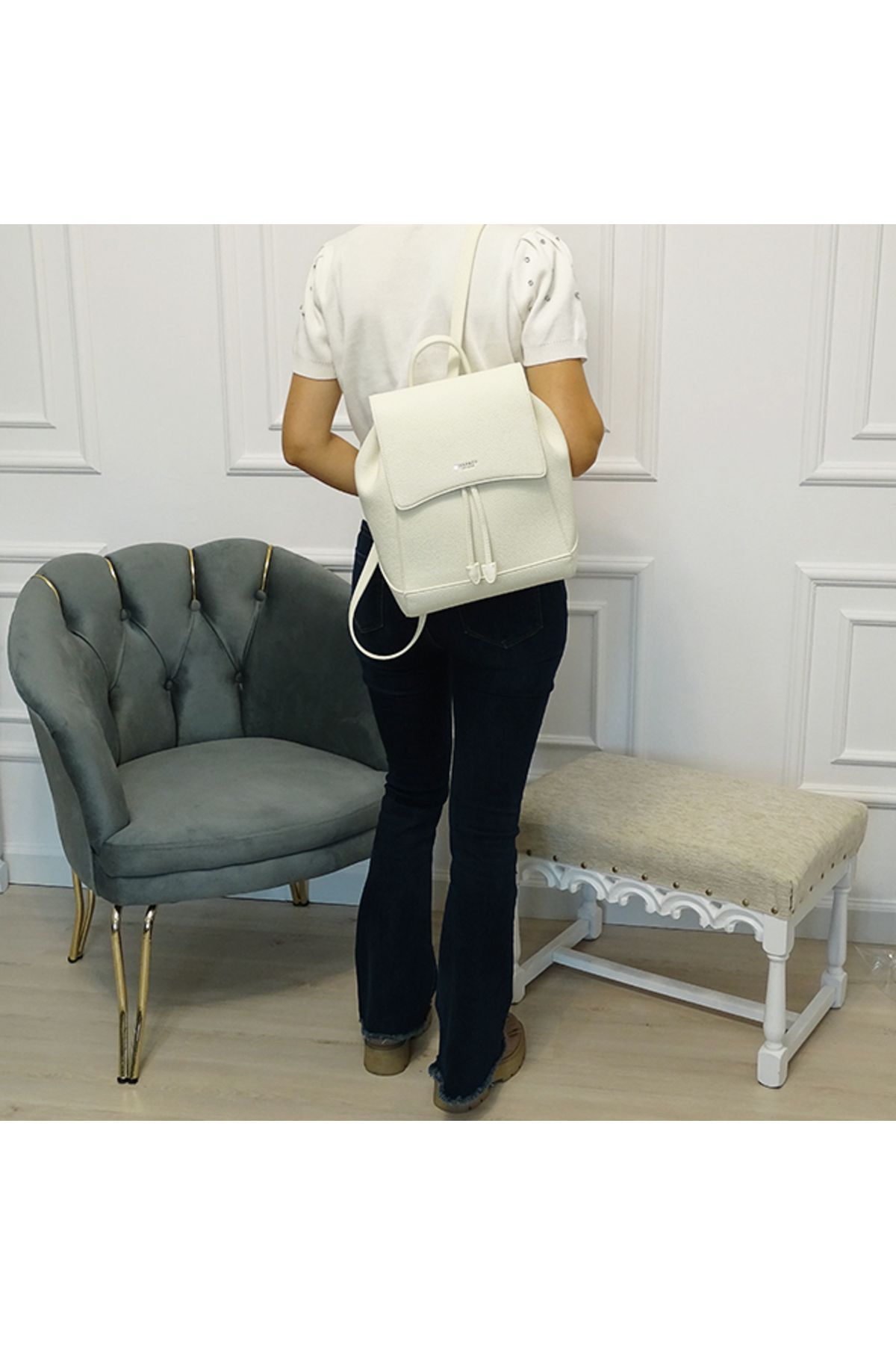 Diana&Co-Casual cream backpack DOS746-2 M13 3