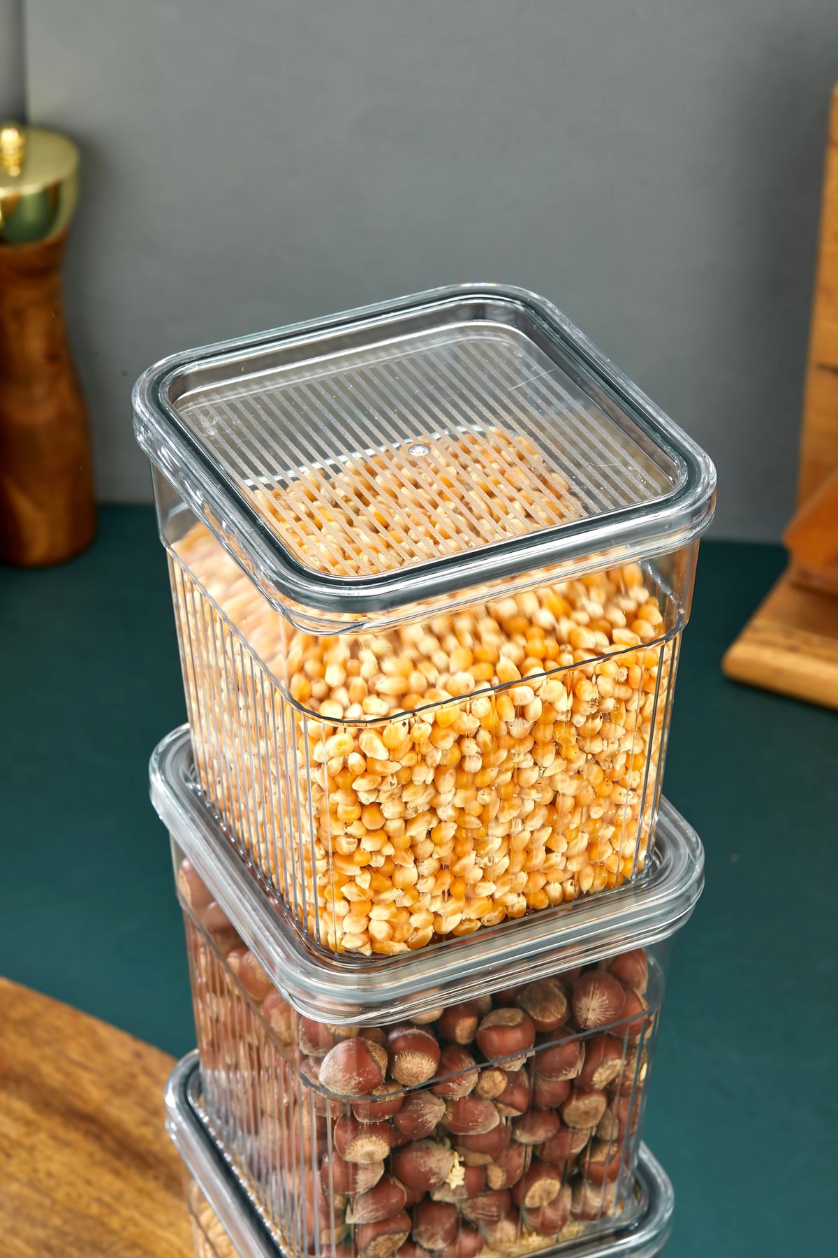 Espas Home-3 Piece Storage Container Set with Gaskets and Leak-Proof Lids – Refrigerator and Dry Food Compatible 3X1600 ml 6