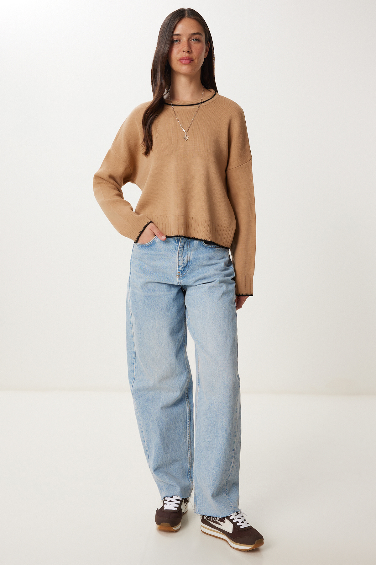 Happiness İstanbul Női Biscuit Basic kötöttáru pulóver PF00010