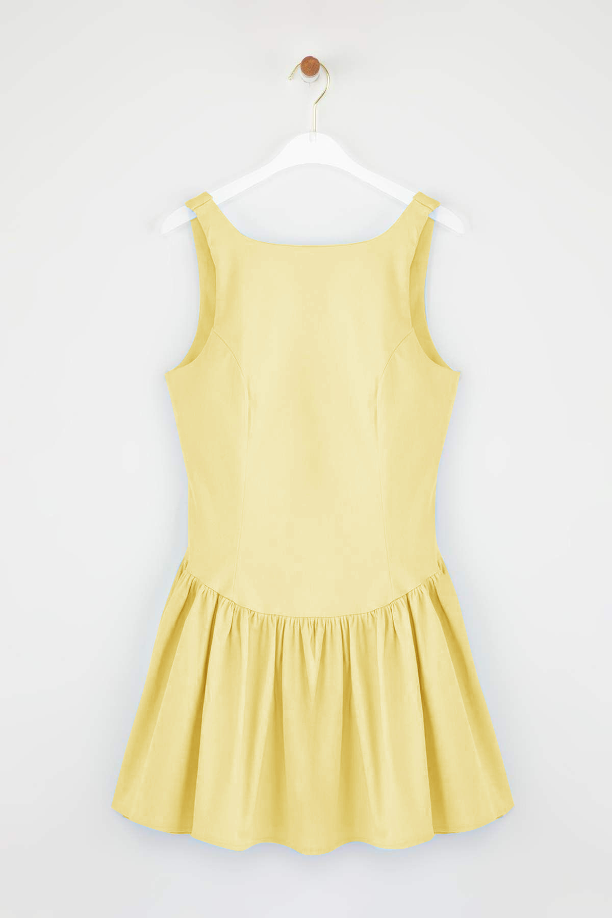 Trendyolmilla  Sarı Belden Açılan Dokuma Kısa/Mini Elbise TWOSS25EL00865 - Görsel 5