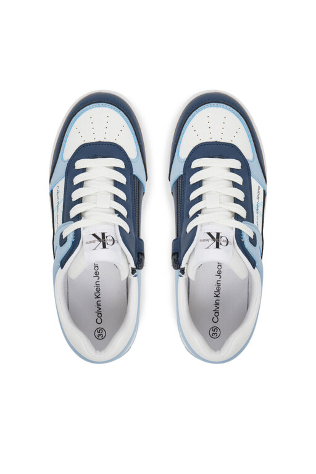 Calvin Klein Niedrig geschnittener Schnür-Sneaker Blau/Weiß/Himmelblau