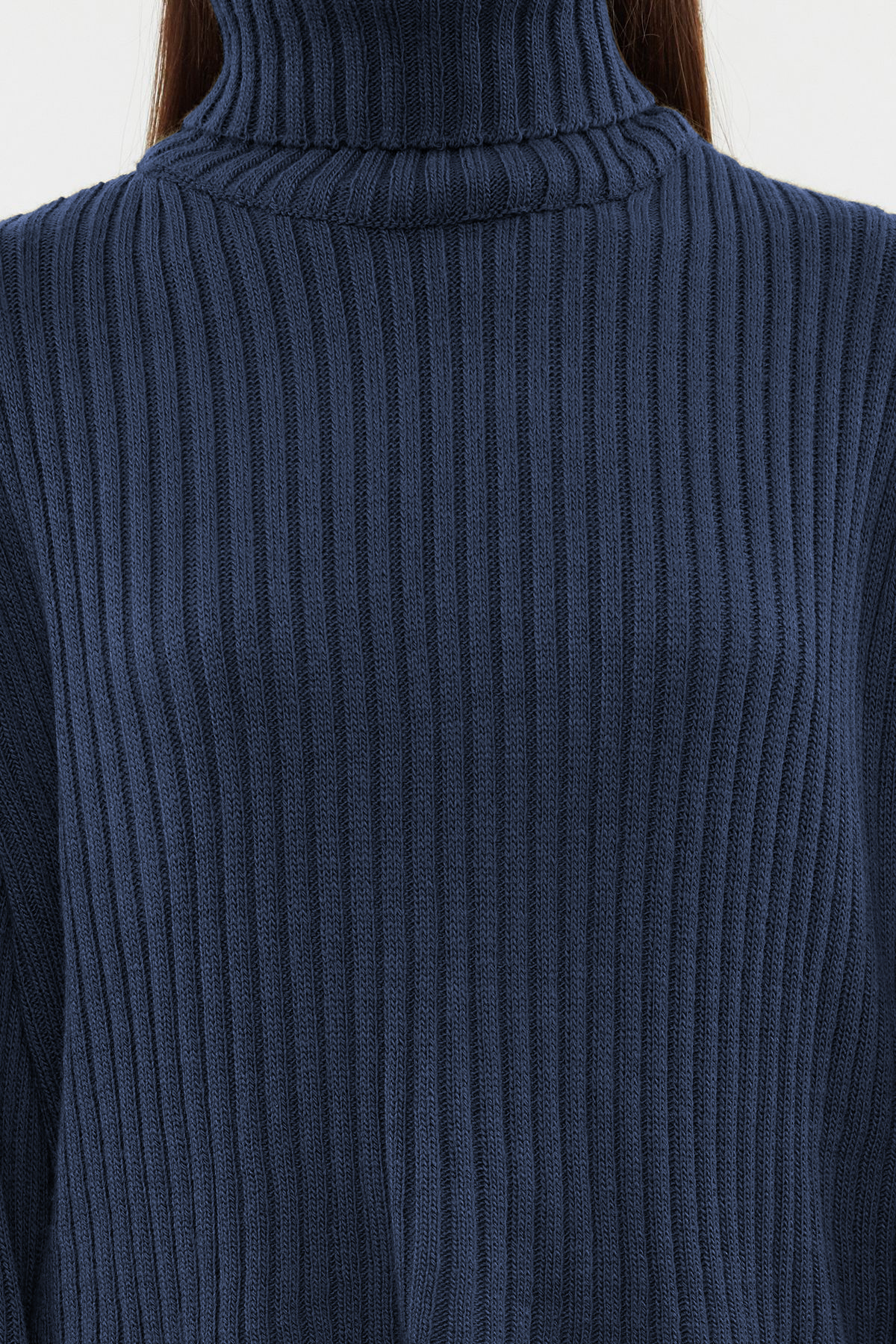 Trendyolmilla  Indigo Crop Basic Triko Kazak TWOAW22KZ0223 - Görsel 4