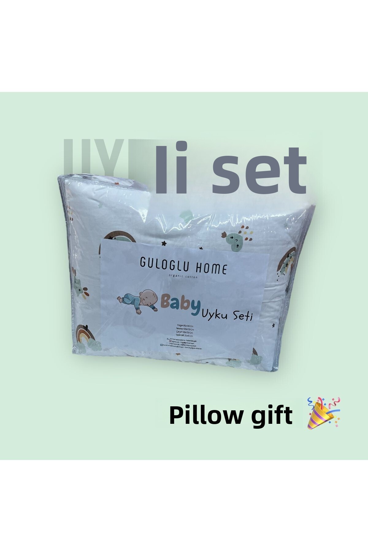 Guloglu Home-My Colorful Rainbow 5 Piece 100% Cotton Baby Sleeping Set 3