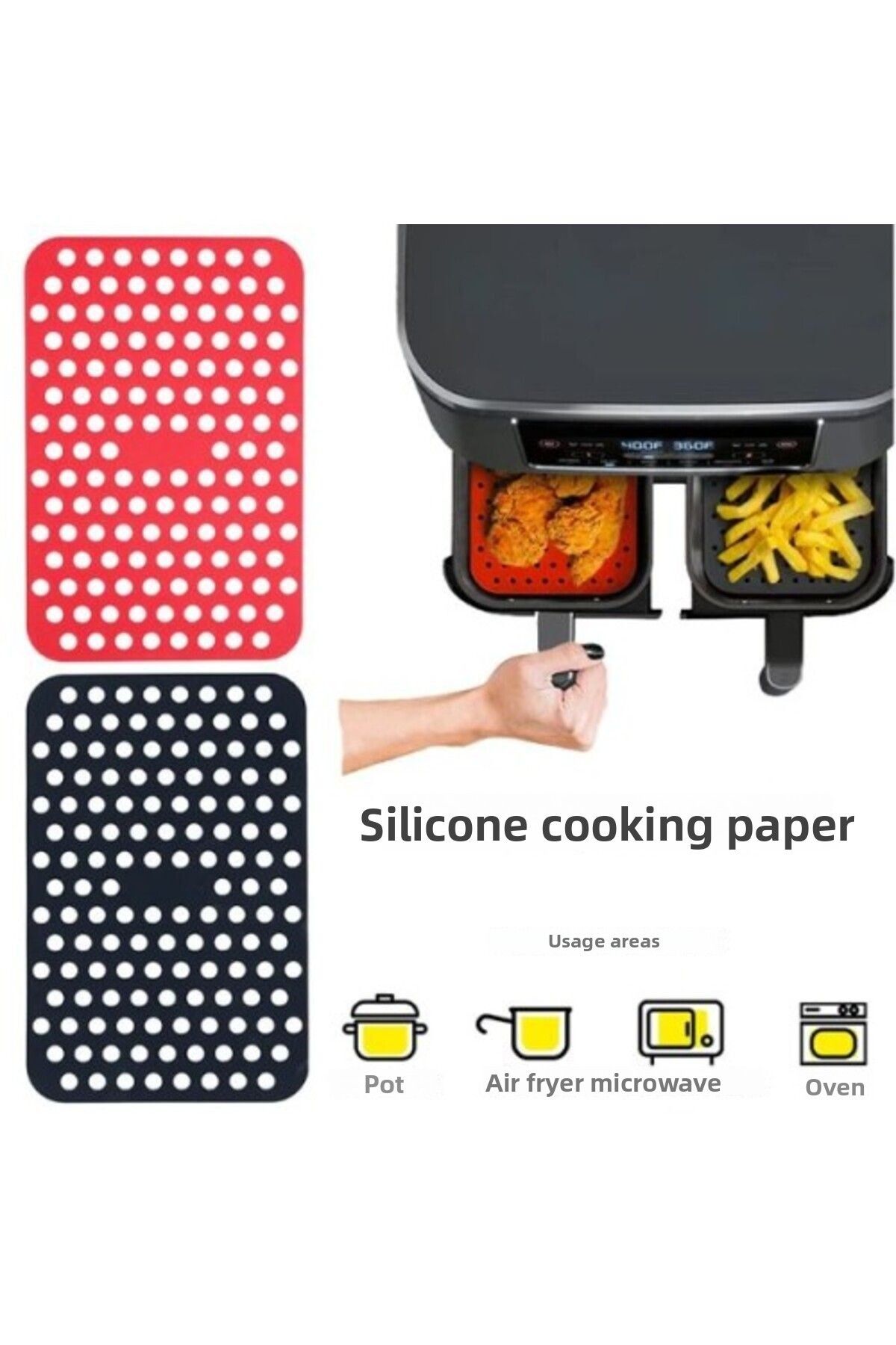 COLLECTİON-2Pcs Bakeable Silicone Oven Baking Paper Mat (Silpat): Non-Flammable & Non-Stick 5