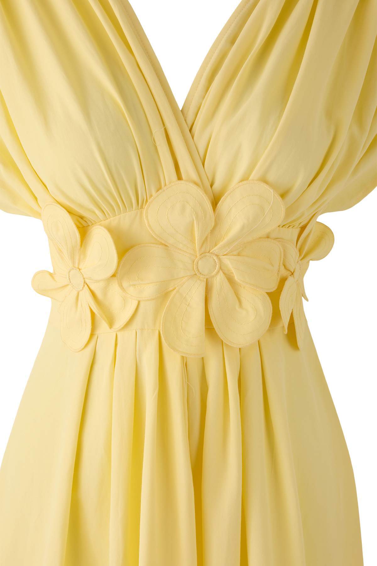 Trendyolmilla  Açık Sarı 3 Boyutlu Çiçek Detaylı Poplin Şık Abiye Gece Mezuniyet Elbisesi TPRSS24EL00282 - Görsel 11