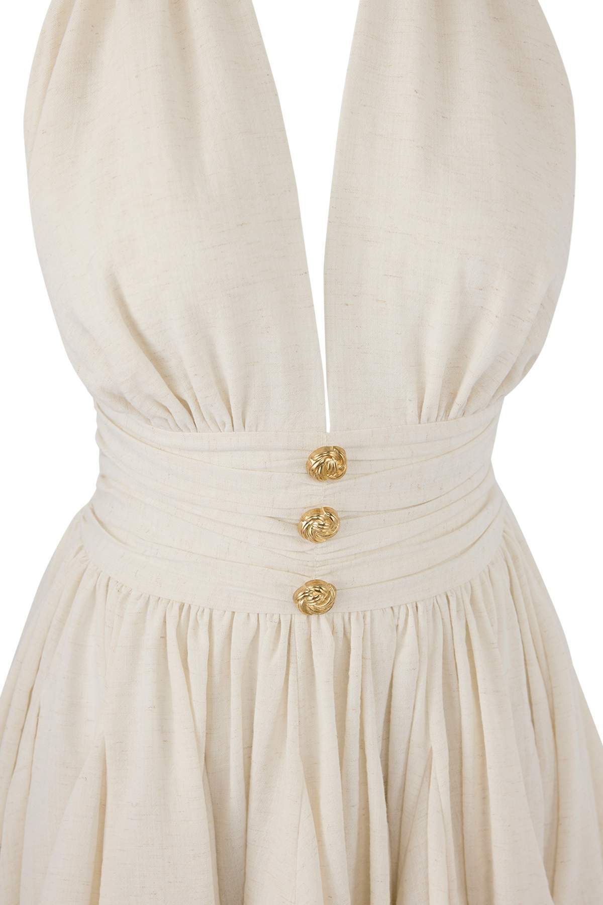 Trendyolmilla  Ekru Belden Açılan/Skater Düşme Detaylı Kısa/Mini Elbise TPRSS25EL00319 - Görsel 6