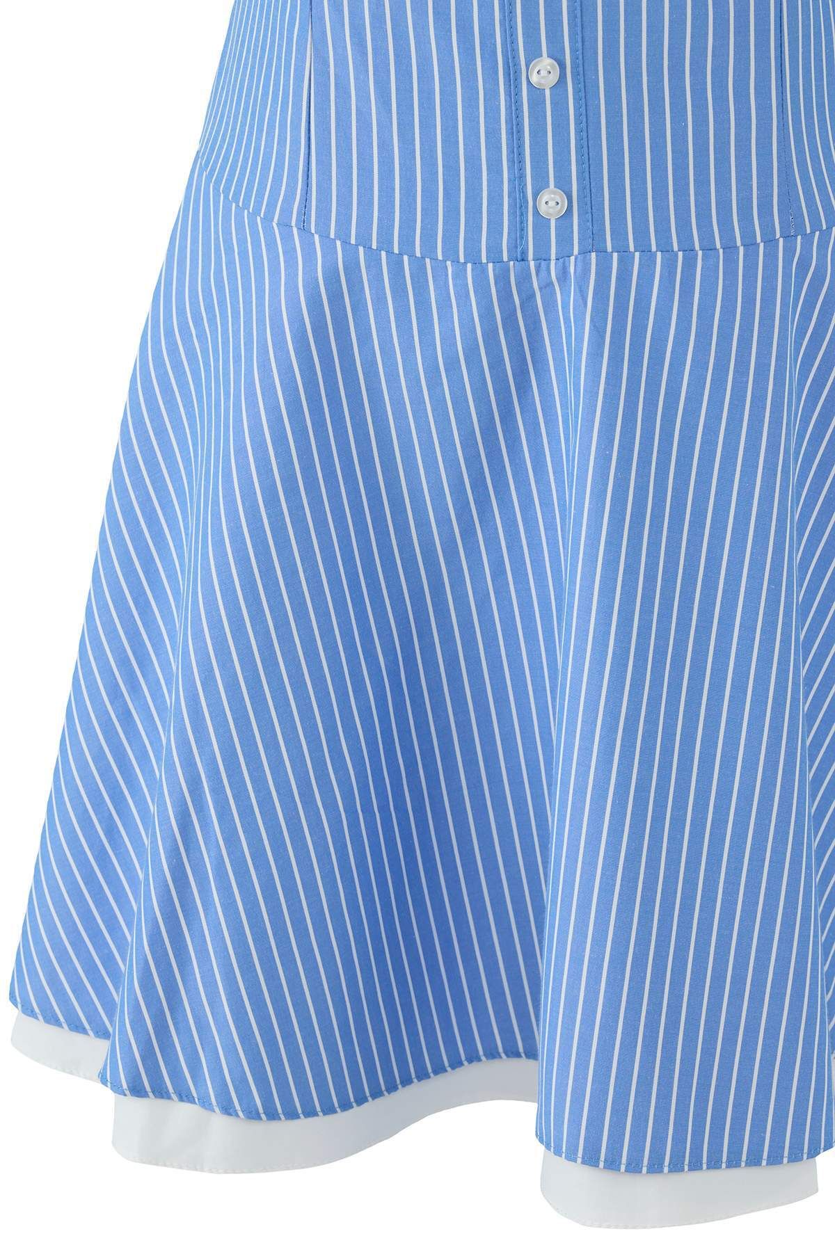 Trendyol Collection-Mini rochie țesută cu dungi albastre la talie TWOSS25EL00876 6