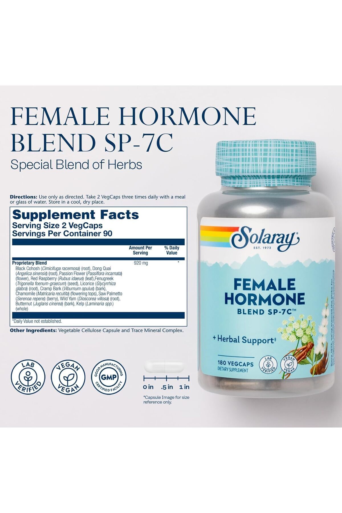 Solaray-Female Hormone Blend SP-7C Capsules, 180 Count 3