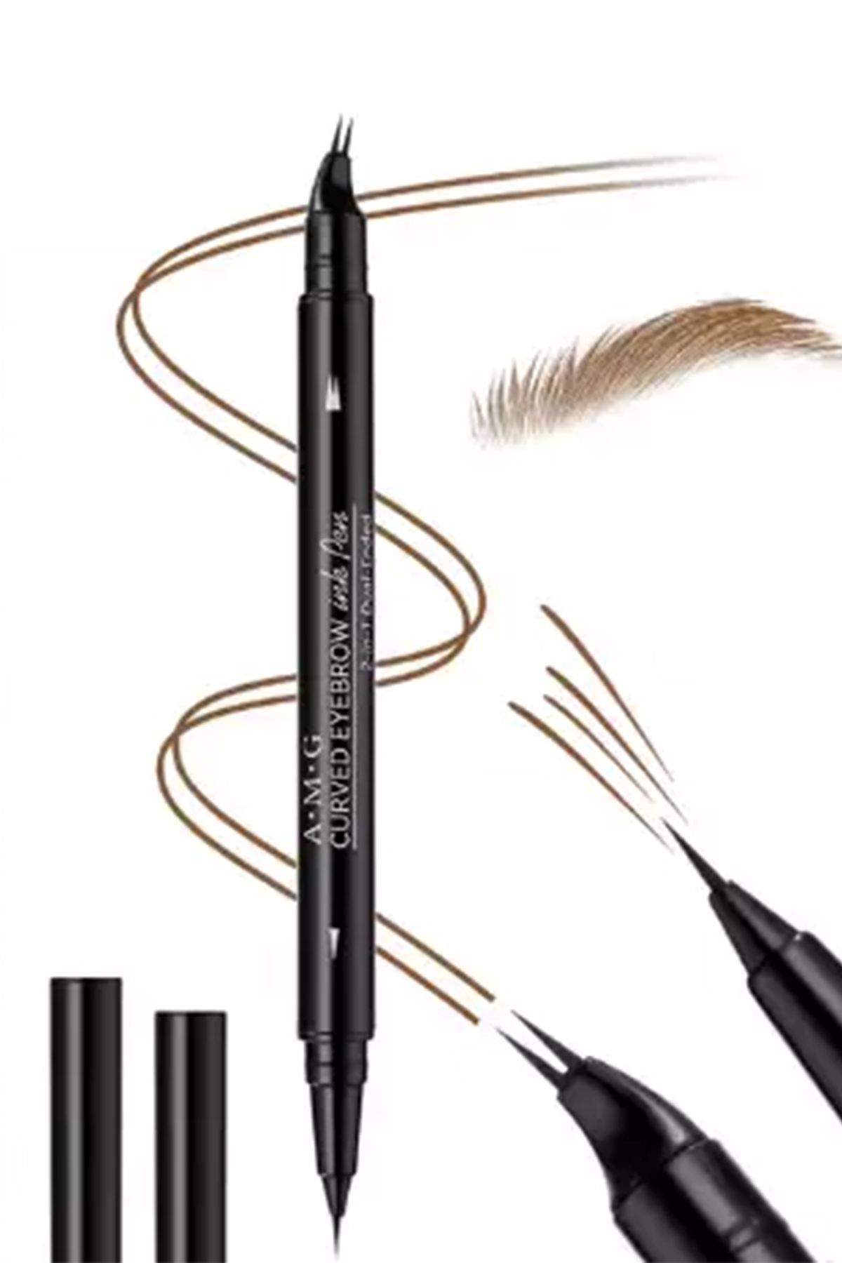 ÇATAL UÇLU Suya Dayanıklı Kaş Kalemi–2’si 1 Arada Microblading Etkili Eyeliner&Kaş Kalemi-GRAY BROWN — قهوه‌ای 2in1eyeliner — تصویر 6 از 6