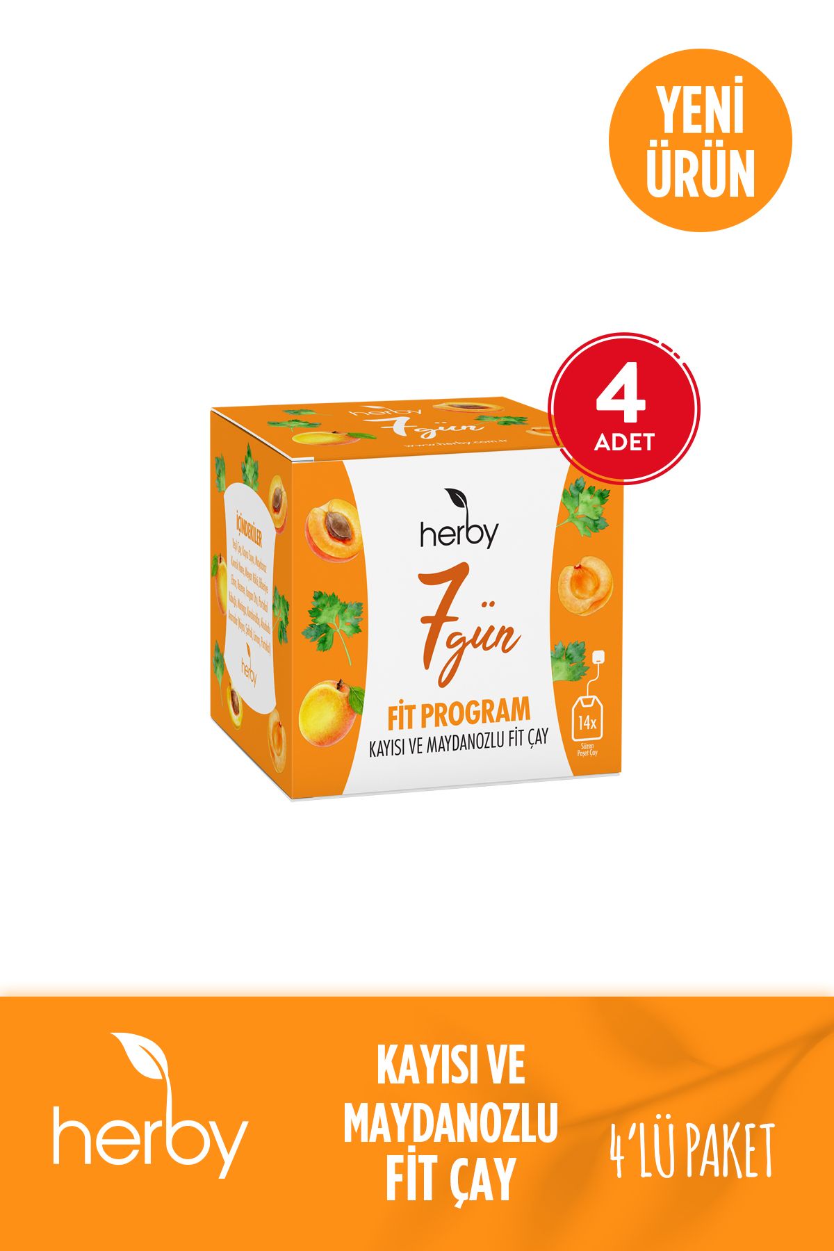 Herby-7 Day Fit Program - Apricot and Parsley Fit Tea Set of 4 1