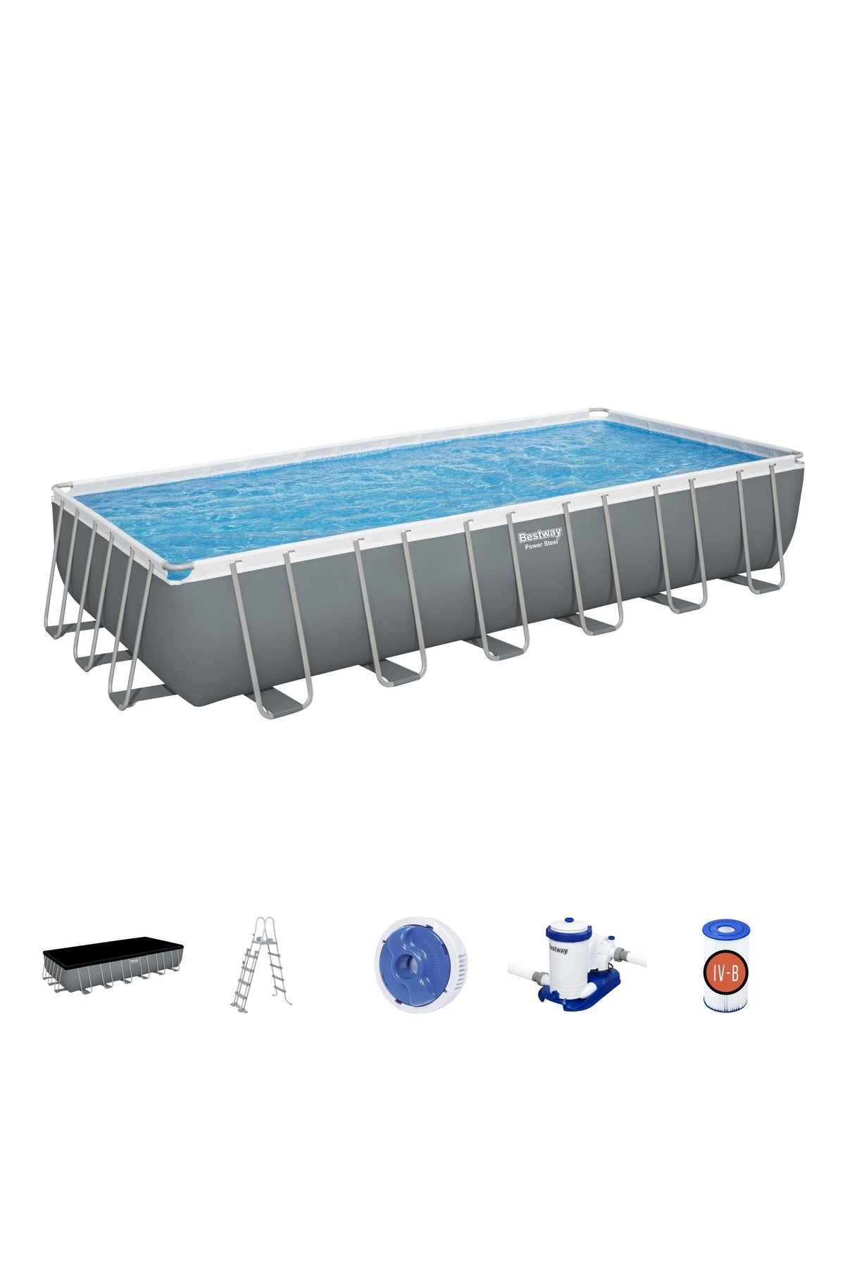 BESTWAY ® 56474 Power Steel™ Prefabrik Yer Üstü Havuz Seti 7,32 M X 3,66 M X 1,32 M