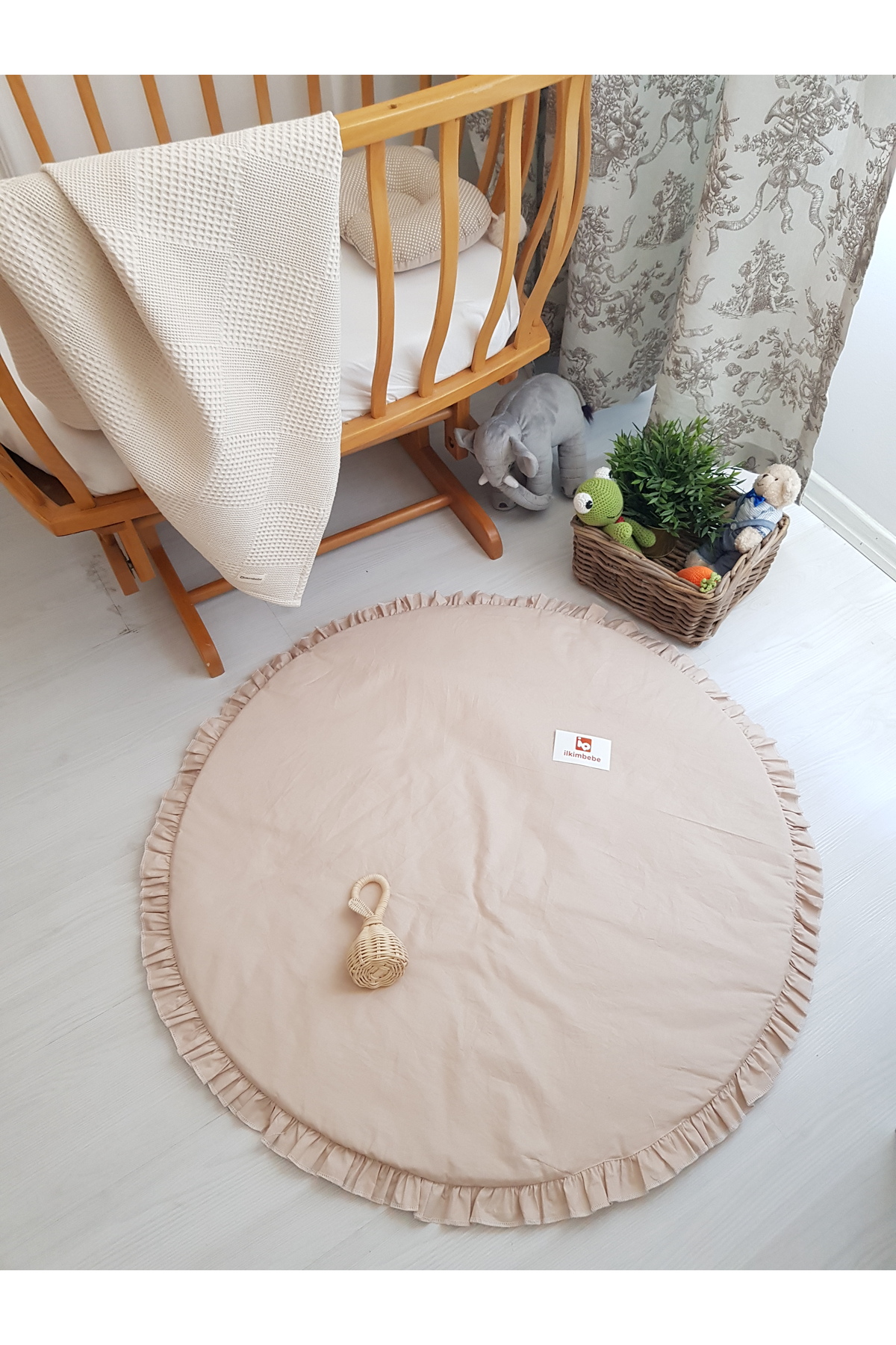 ib ilkimbebe %100 Pamuk Pötikare Yuvarlak Oyun Minderi 80 Cm | Bebek & Çocuk | İlkim Bebe fotoğrafı 3 (önizleme)