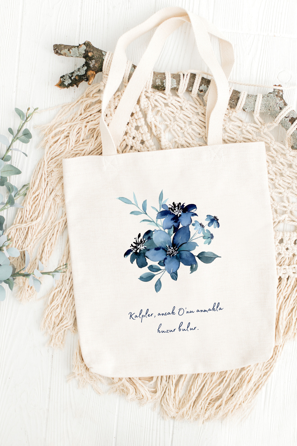 Hearts Find Peace by Commemorating Him Cloth Bag