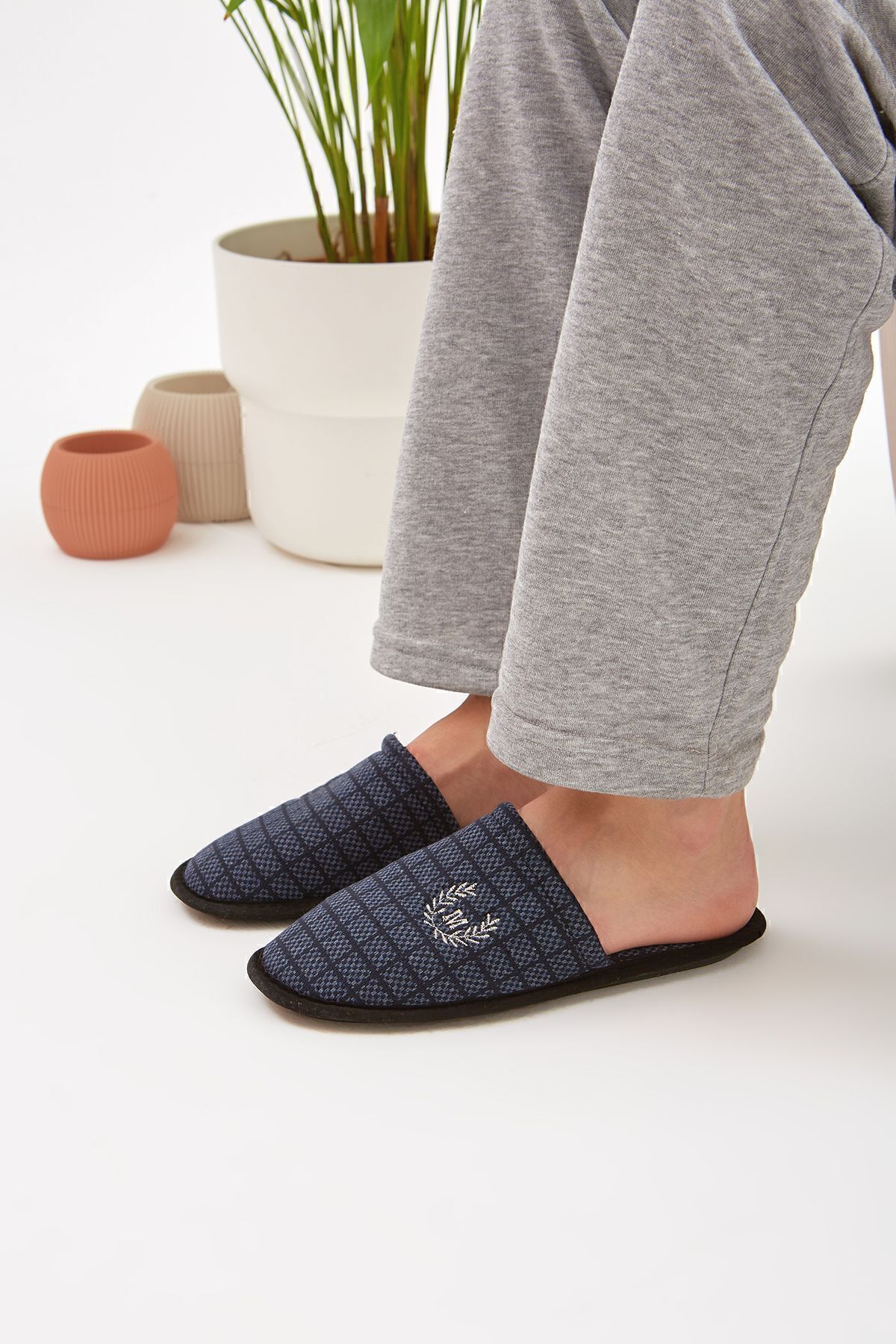 Moda Devrin-Navy Blue M Home Παντόφλες Χειμερινές Παντόφλες Guest Slippers 3