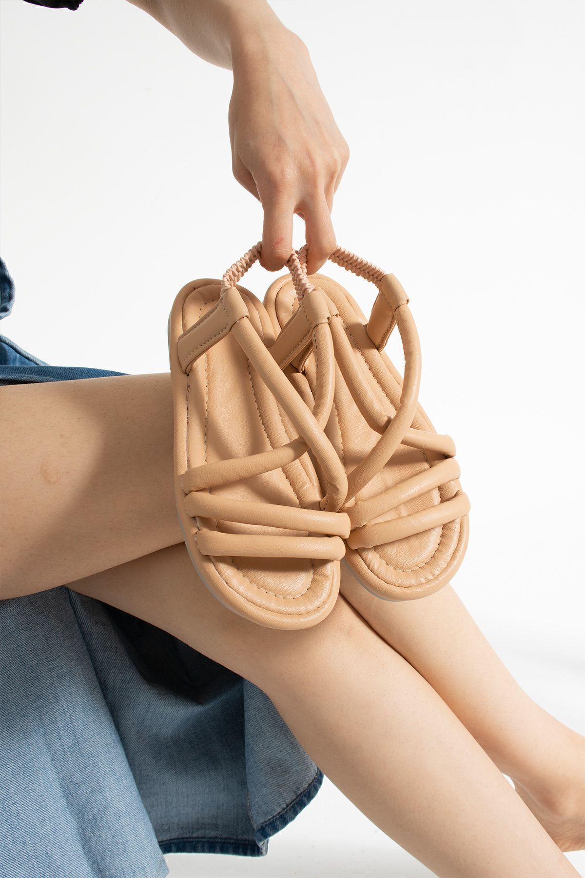Moda Devrin-Sandale elastice pentru femei Mink 1