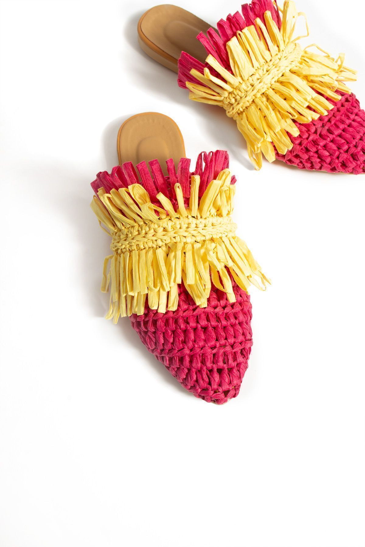 Moda Devrin-Papuci de damă Fujia Wicker Tassel Papuci de plajă cu talpă anti-alunecare 8