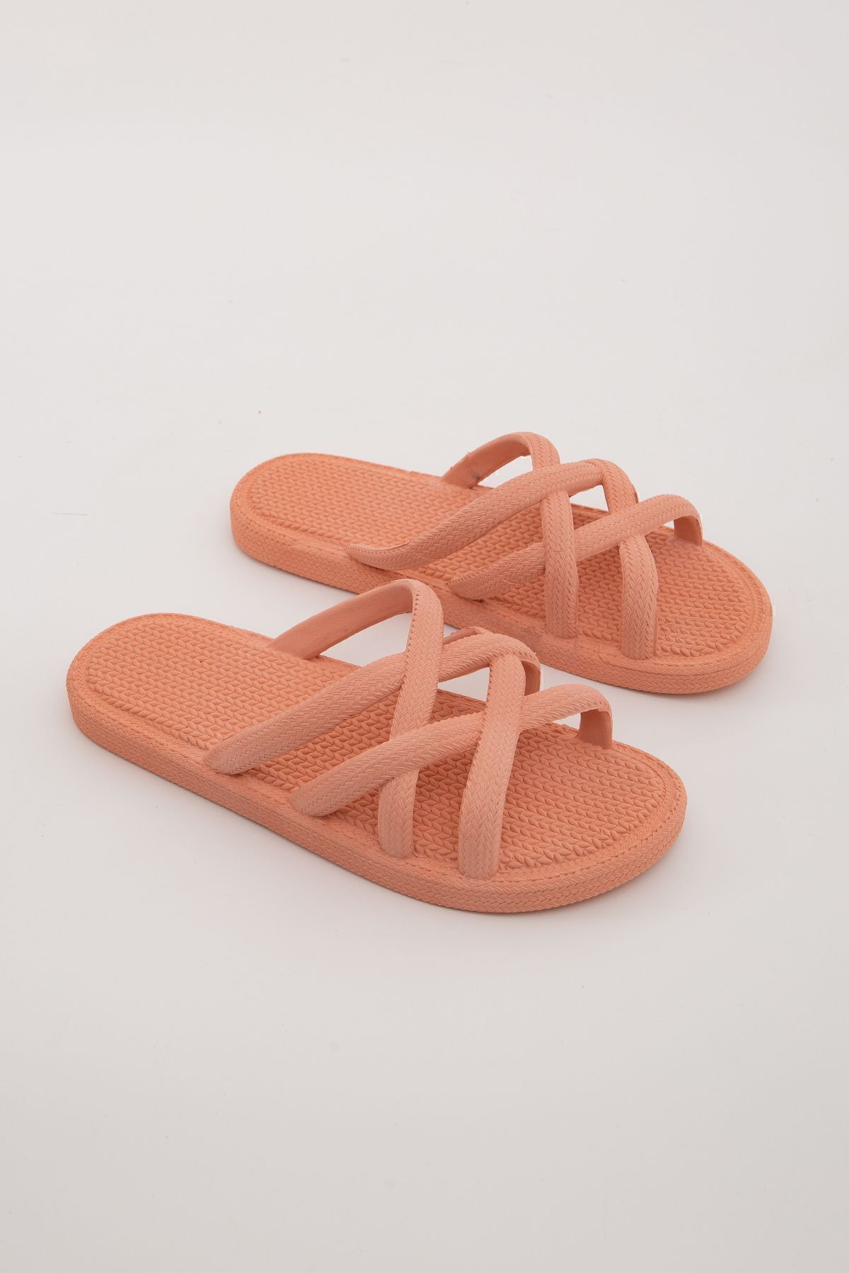 Moda Devrin-Gz12494 Αντιολισθητικές Παντόφλες με Ψάθινο Σολομού Παντόφλες παραλίας πισίνας 6