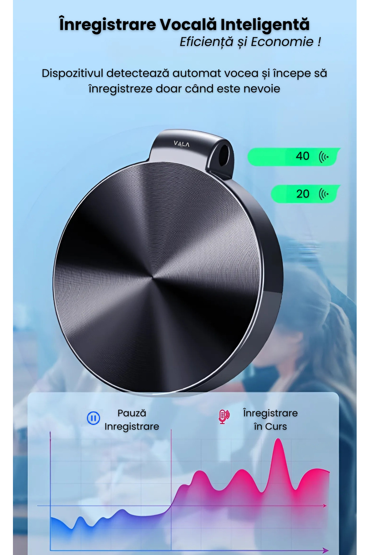 Vala Tech-Mini Spy Keychain Voice Recorder ®️, 32gb, 24h Continuous Recording, 30 Day Stand-by 4