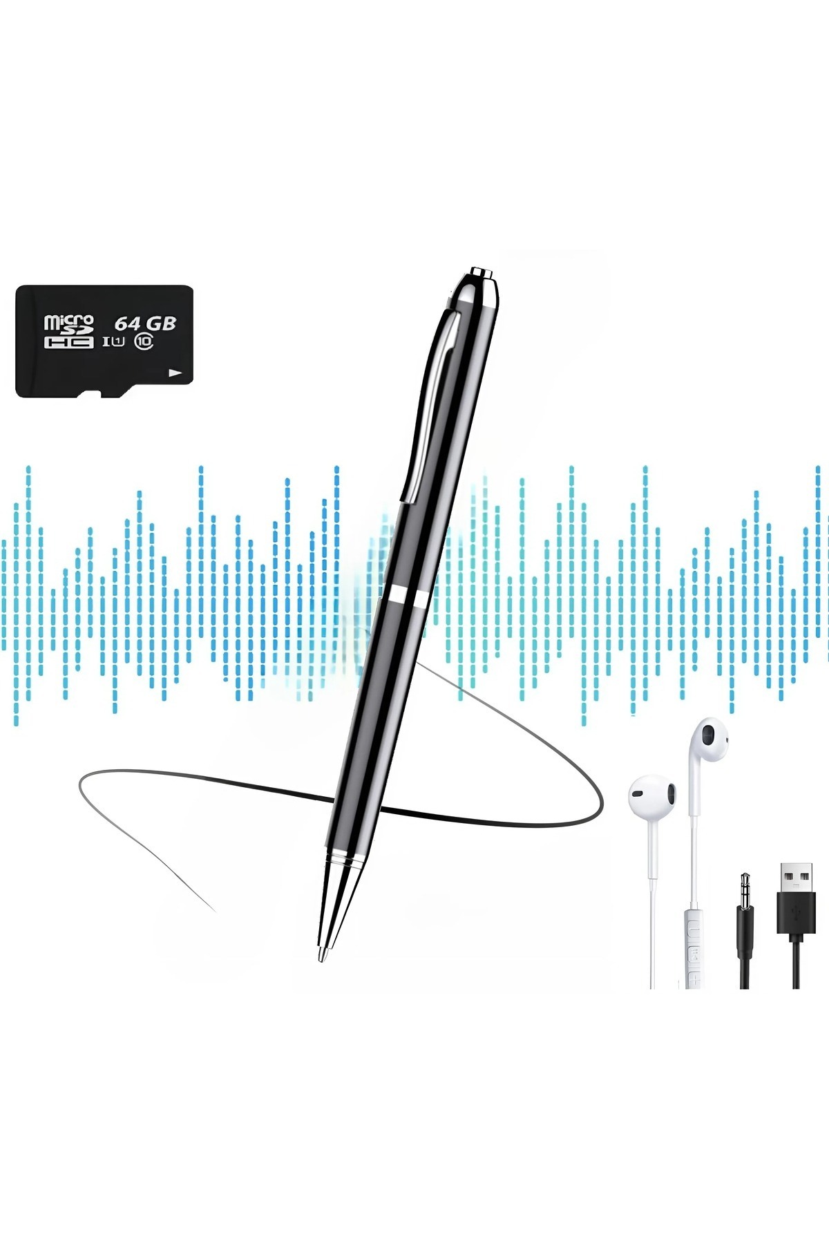 Vala Tech-Spy Voice Recorder Integrated In Pen, 64 Gb, ®️, 400 Hours Of Storage, Noise Reduction 1