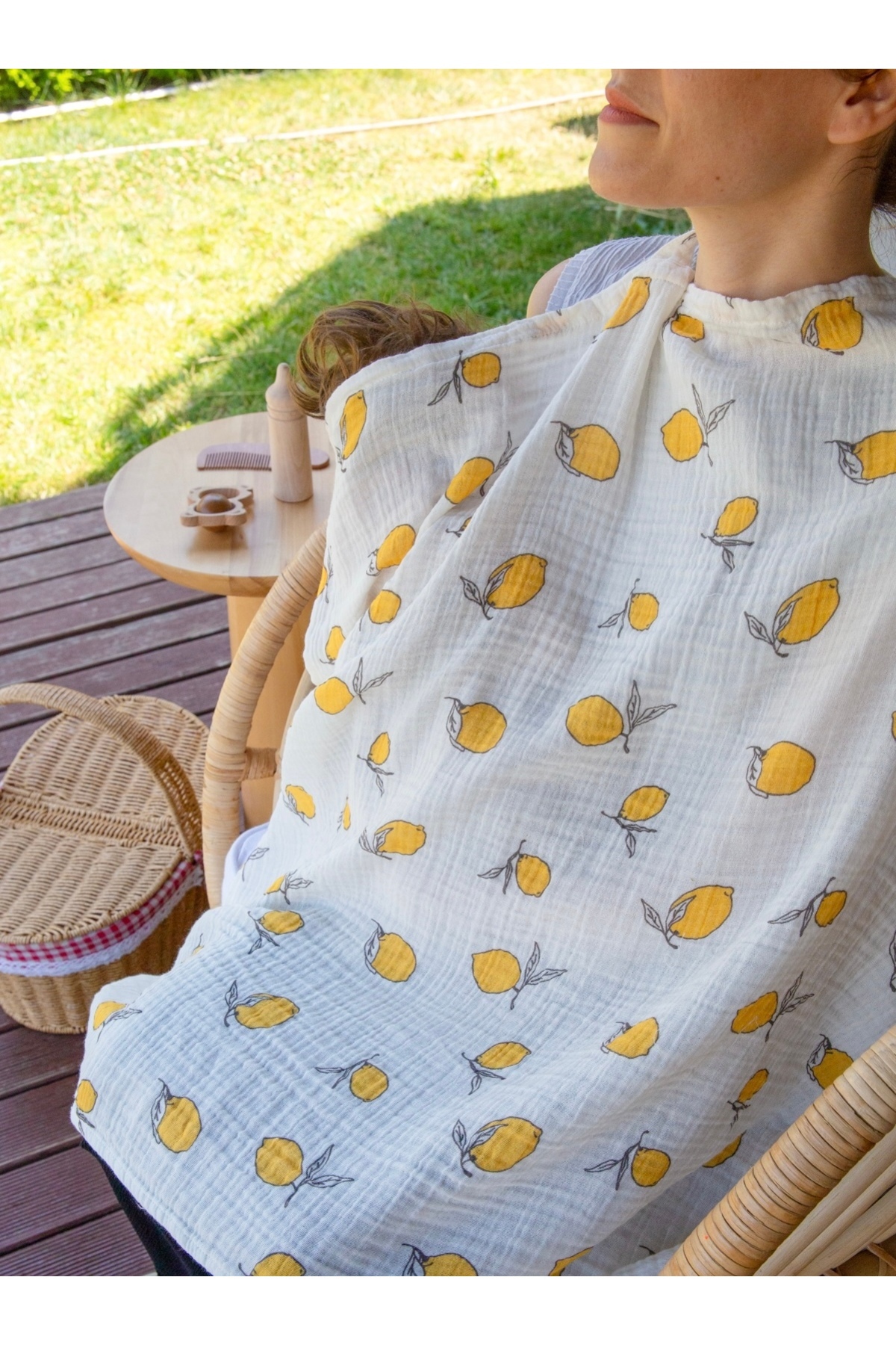 Elias Baby Emzirme Önlüğü %100 Pamuklu Organik Müslin Emzirme Örtüsü Gots Sertikalı Müslin Anne/Bebek Önlük fotoğrafı 4 (önizleme)