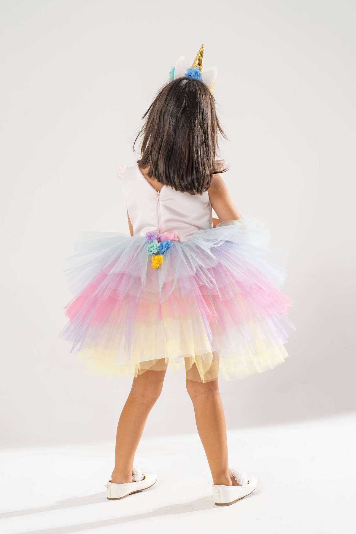 YAĞMUR KOStütüM Unicorn Model Kız Çocuk Bebek Abiye Elbise Kostüm fotoğrafı 5 (önizleme)