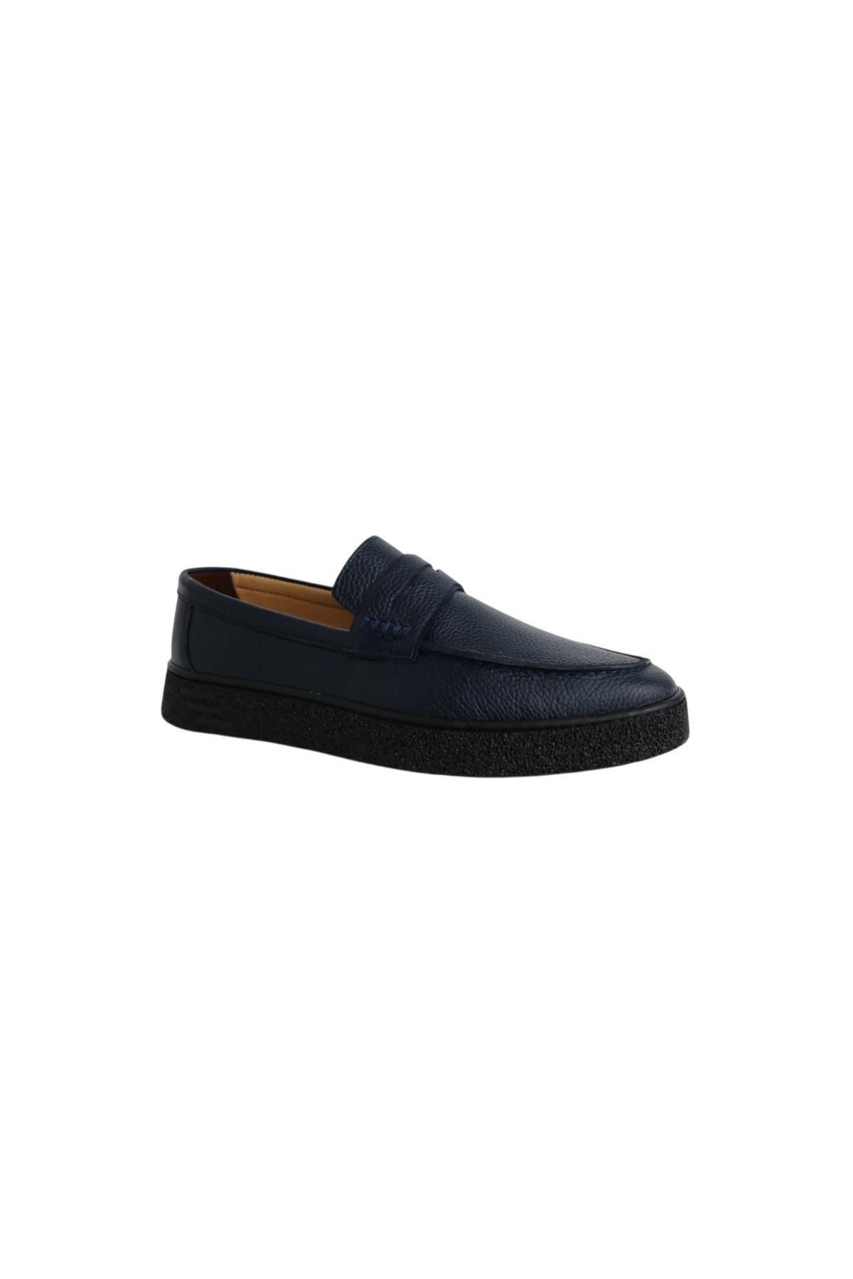 Greyybull Shoes-navy blue Γνήσιο δέρμα Ανδρικά παπούτσια casual, Loafer παπούτσια, ελαφριά παπούτσια 3