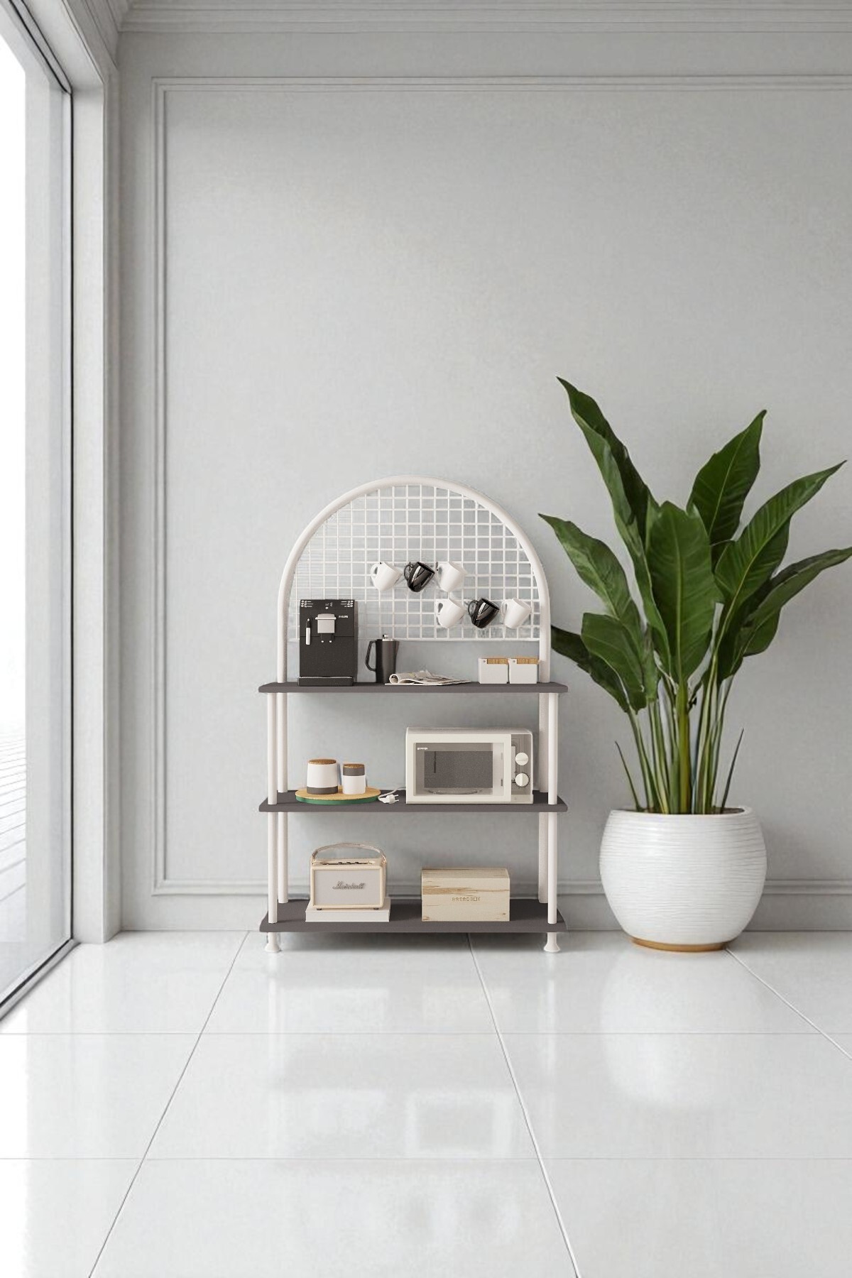 Flip Setup Multipurpose Coffee Corner Cabinet, Kitchen Stand, Kitchen Cabinet, Kitchen Organizer 71*134*35