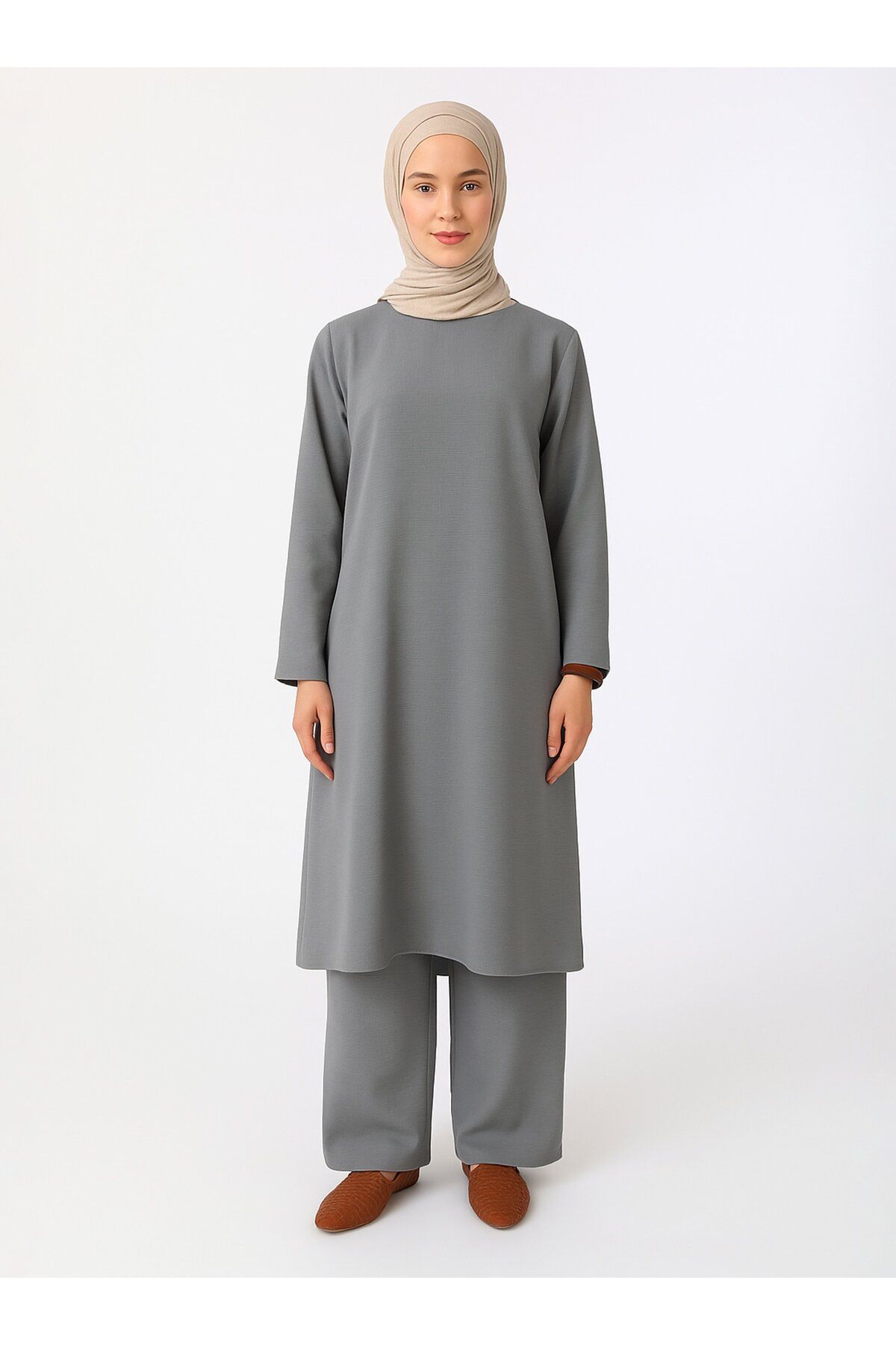 Refka-Soft Textured Double Set - Gray - Refka 1