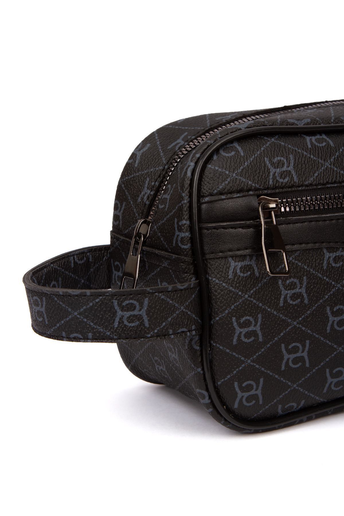 Newish Polo Erkek Desenli Siyah Vegan Deri Portföy-clutch Traş/makyaj Ve El Çantası (GÜNLÜK, SEYAHAT) görsel 5