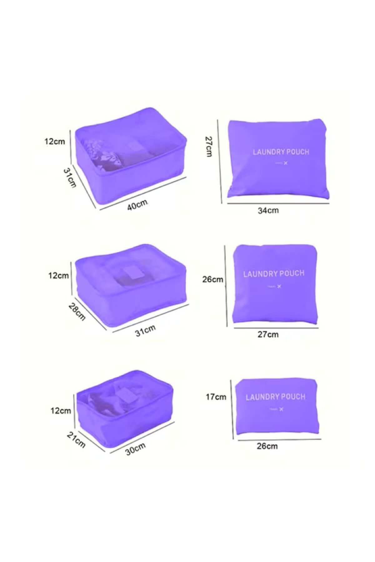 miraza-Set of 6 Travel Organizers, Ideal for Suitcases, Trolleys, Different Sizes 2