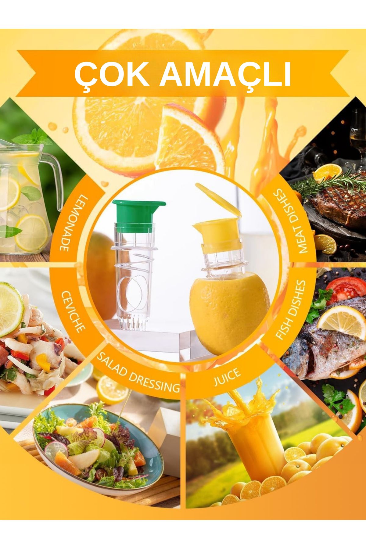 Mapple Home-2-Piece Lemon Squeezer Bpa Free with Lid Juicer Lemon Squeezing for Cocktails and Drinks 7