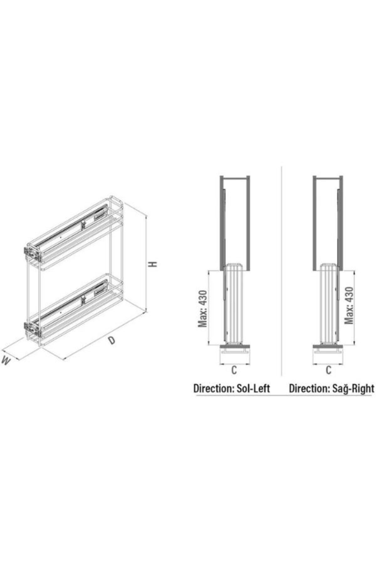 STARAX-S-2219-A Anthracite Bottle Holder with Side Telescopic Rail 3