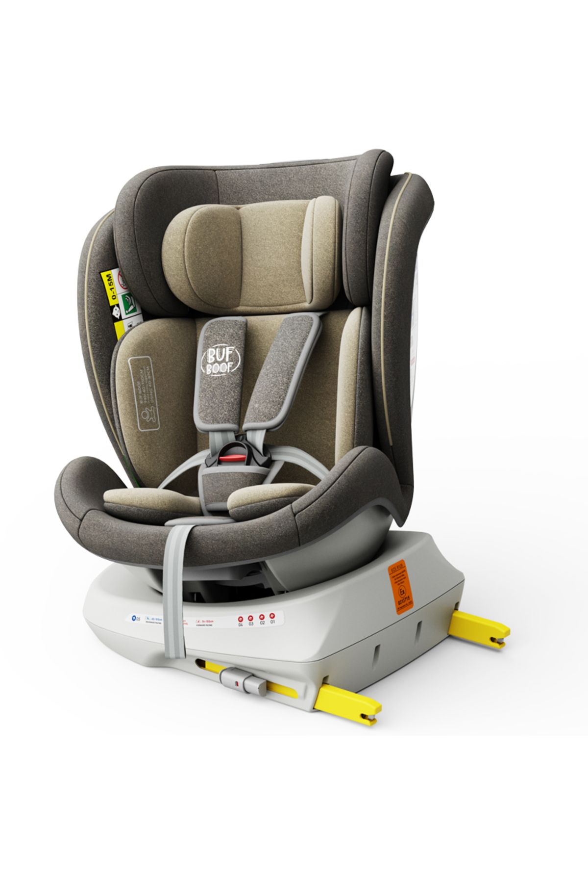 BUF BOOF-Scaun auto TWT Plus iSize Buf Boof LightBrown isofix Rotativ 360 Pozitie Somn Top Tether 40-150 cm 6