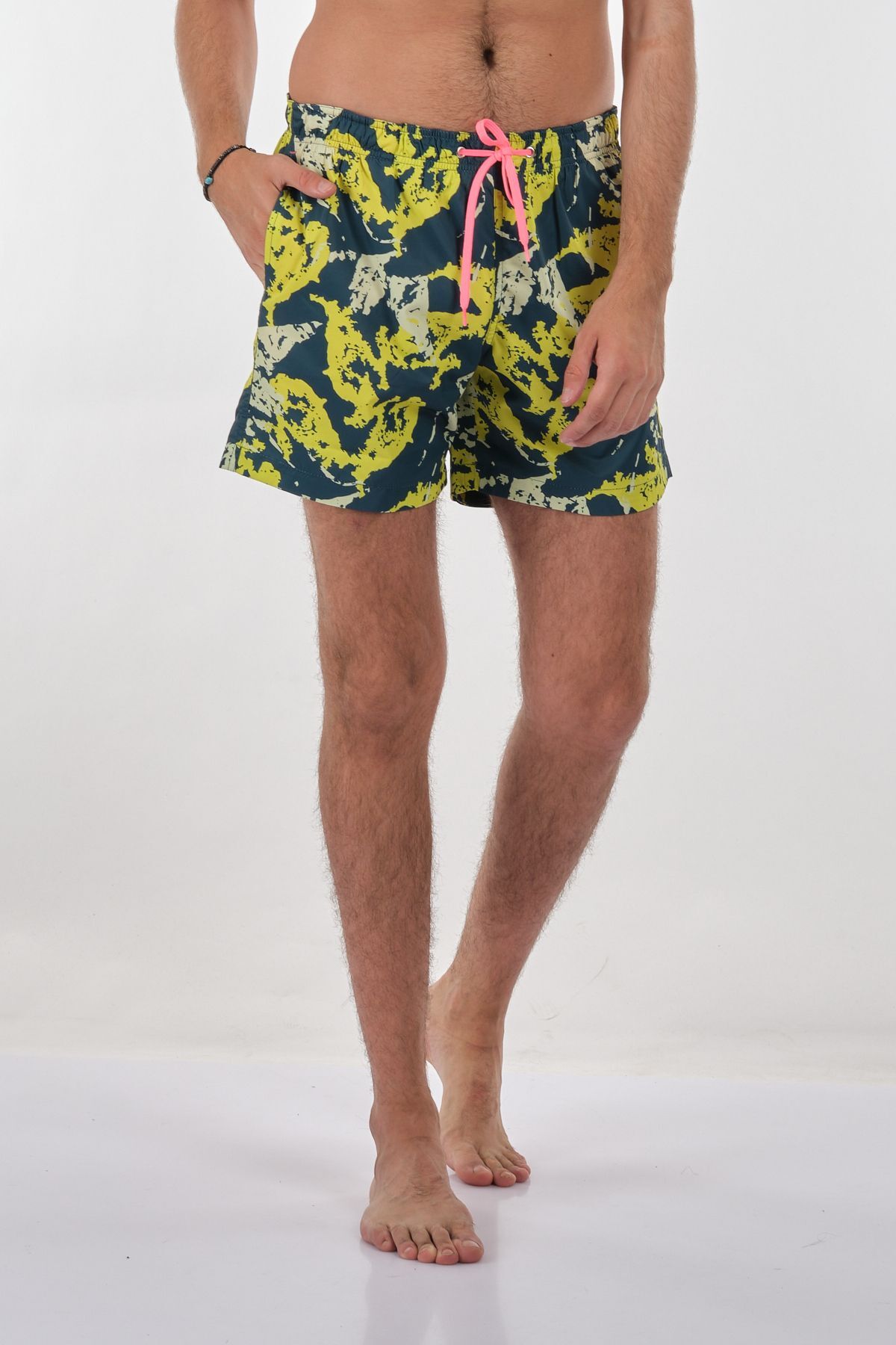 یو اس پولو شلوارک مردانه پولو طرح‌دار سایز معمولی - شلوارک ساحلی تابستانی