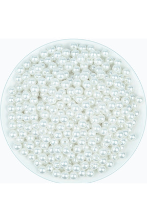 CSG BAZAAR 8 mm 100 Gram İnci Boncuk - Beyaz - Çanta Ve Takı Yapımı İçin