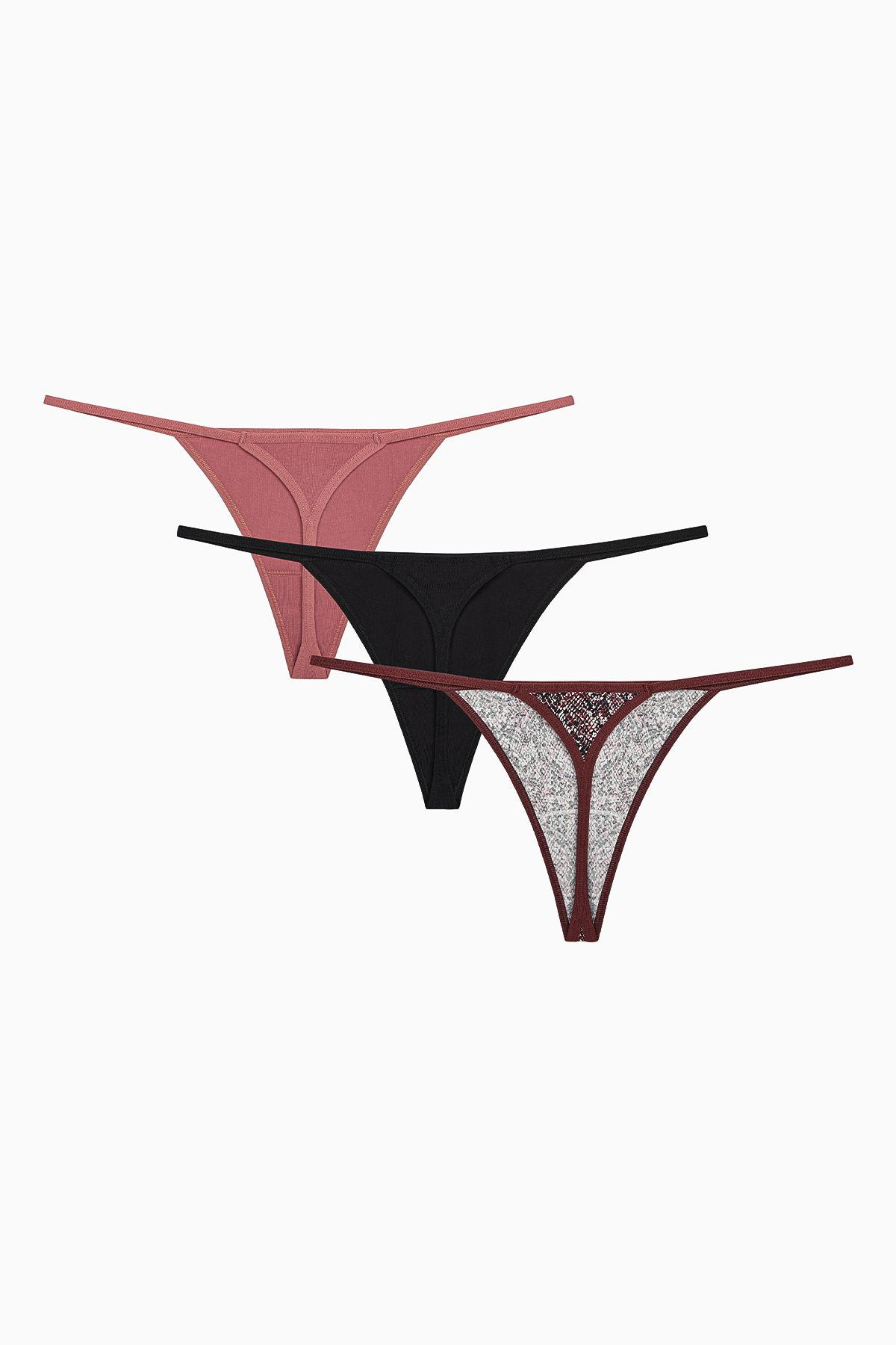 Penti-Snake Cotton 3-Piece Multicolored String Panties 2
