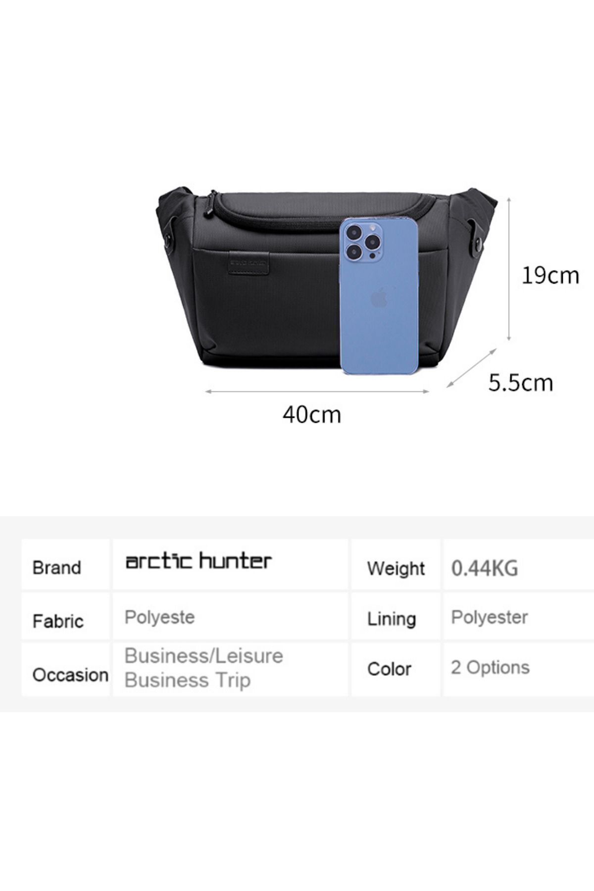 Arctic Hunter  Çift Gözlü, Iç Organizerli Bel Çantası Y00565 - Görsel 8