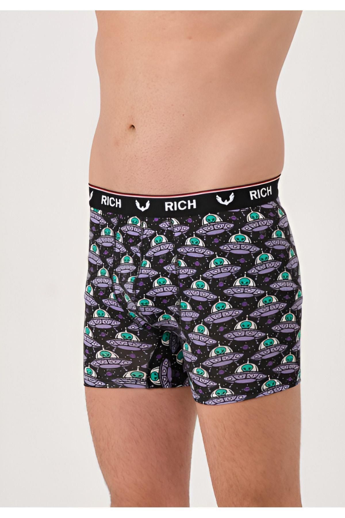 Rich-Men's Lycra Patterned and Solid 3 Boxer Pack 3