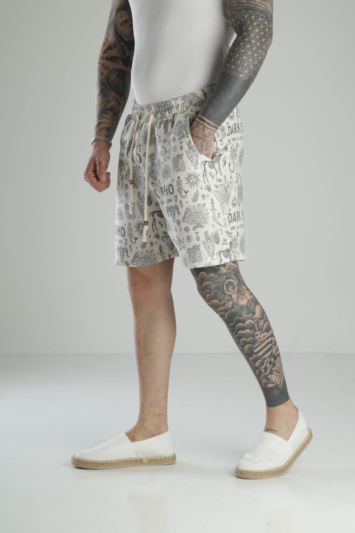 COCOPELLI-Boho Printed Linen Shorts 2