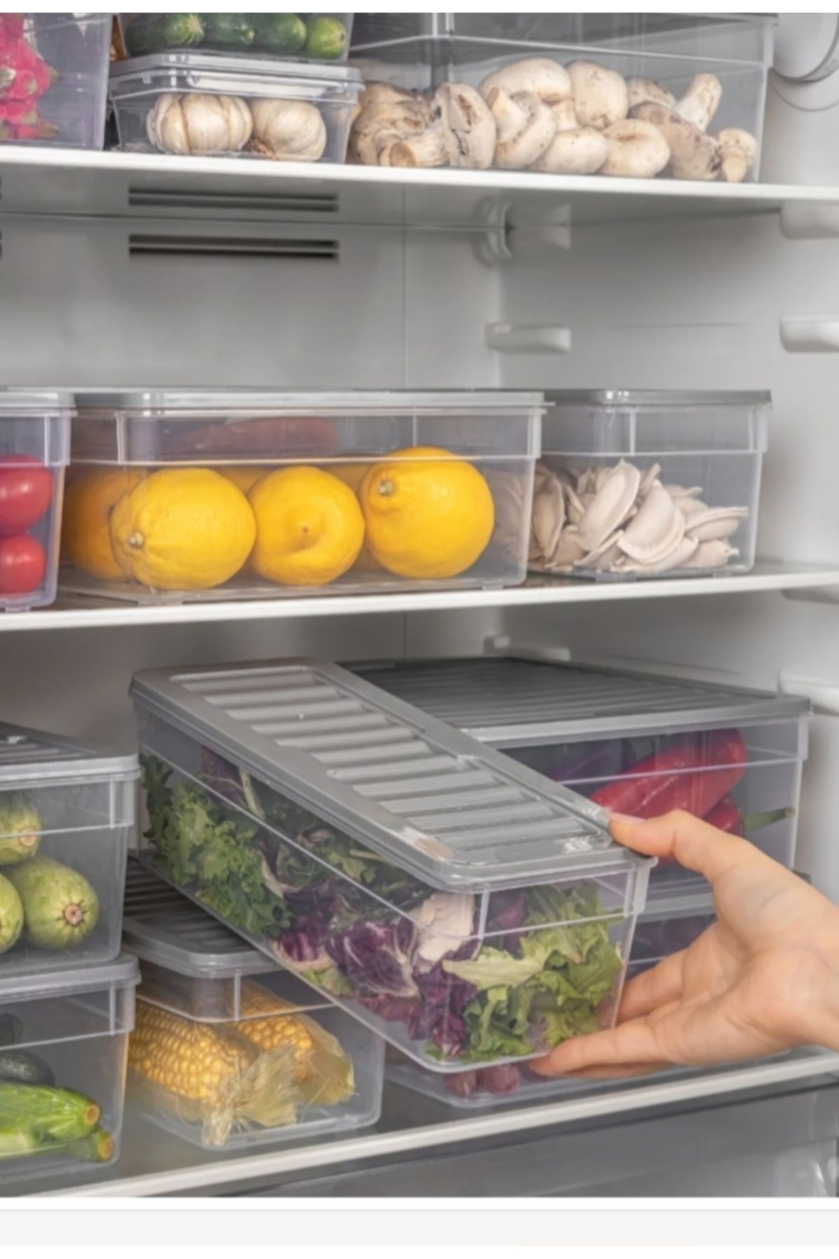 VZN-Refrigerator Organizer Set Fridge Organizer Storage Container Diffuse Compatible Storage Container 7