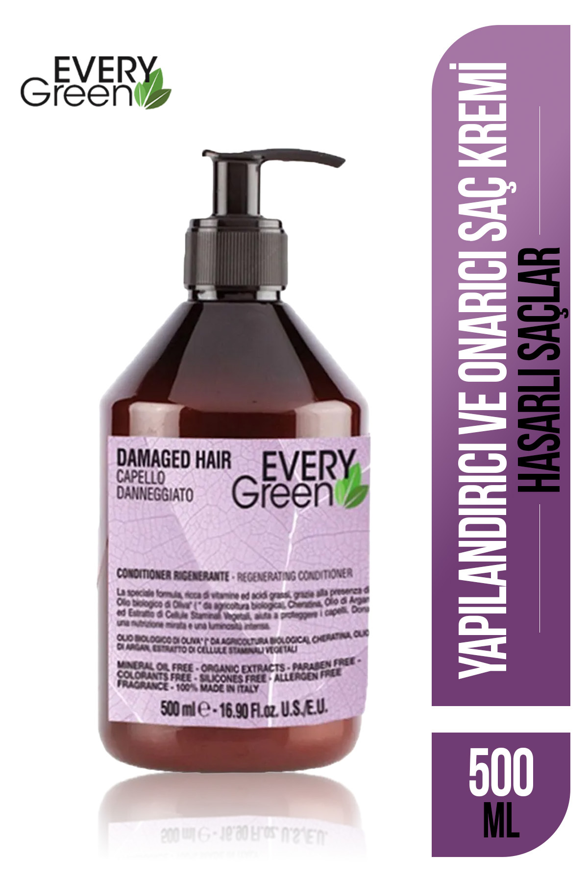 EveryGreen EV Damaged Hair Yıpranmış Saçlar İçin Onarıcı Saç Kremi 500 ml — EVERY-93750